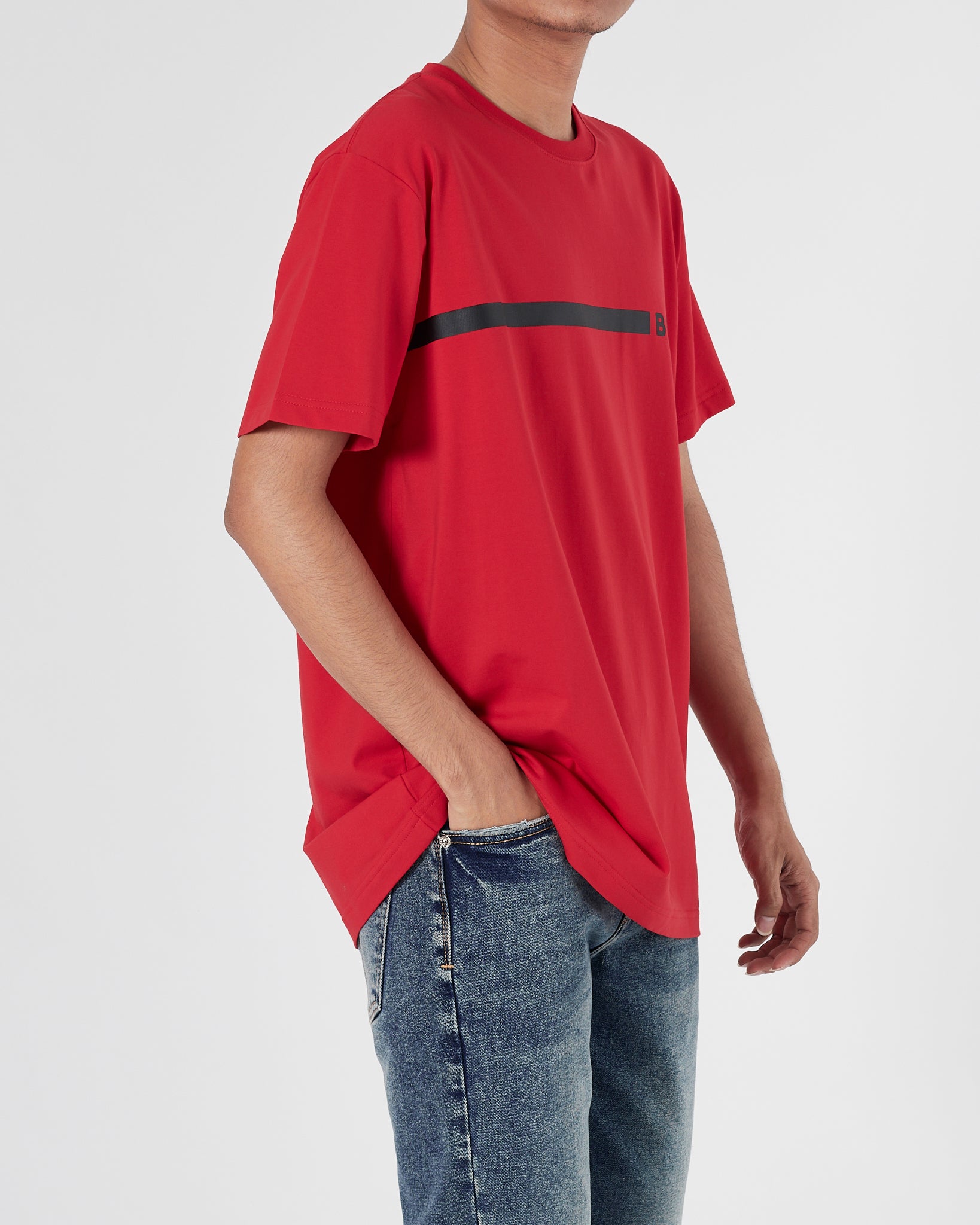 HUG Stripes Logo Men Red T-Shirt 15.90