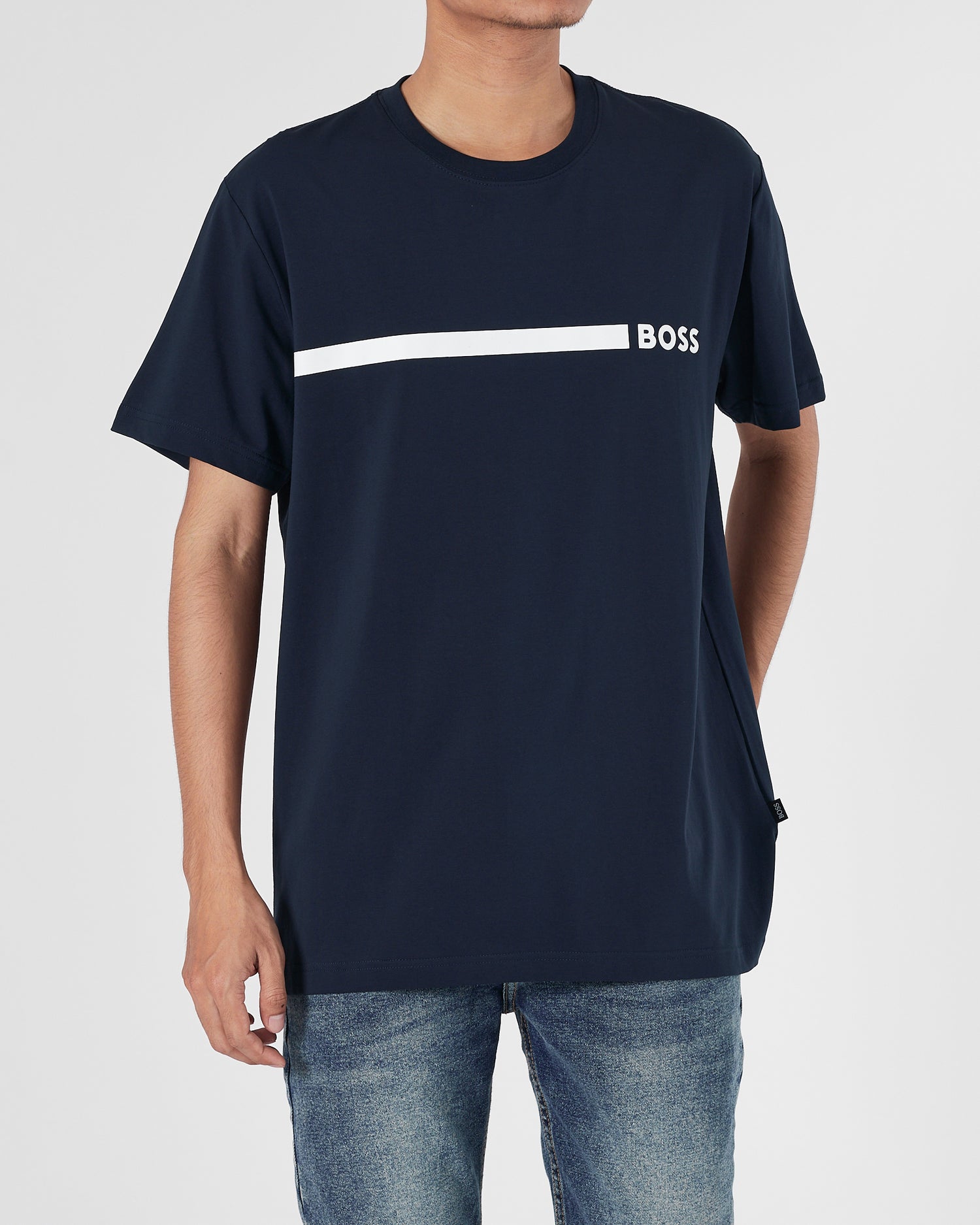 HUG Stripes Logo Men Dark Blue T-Shirt 15.90