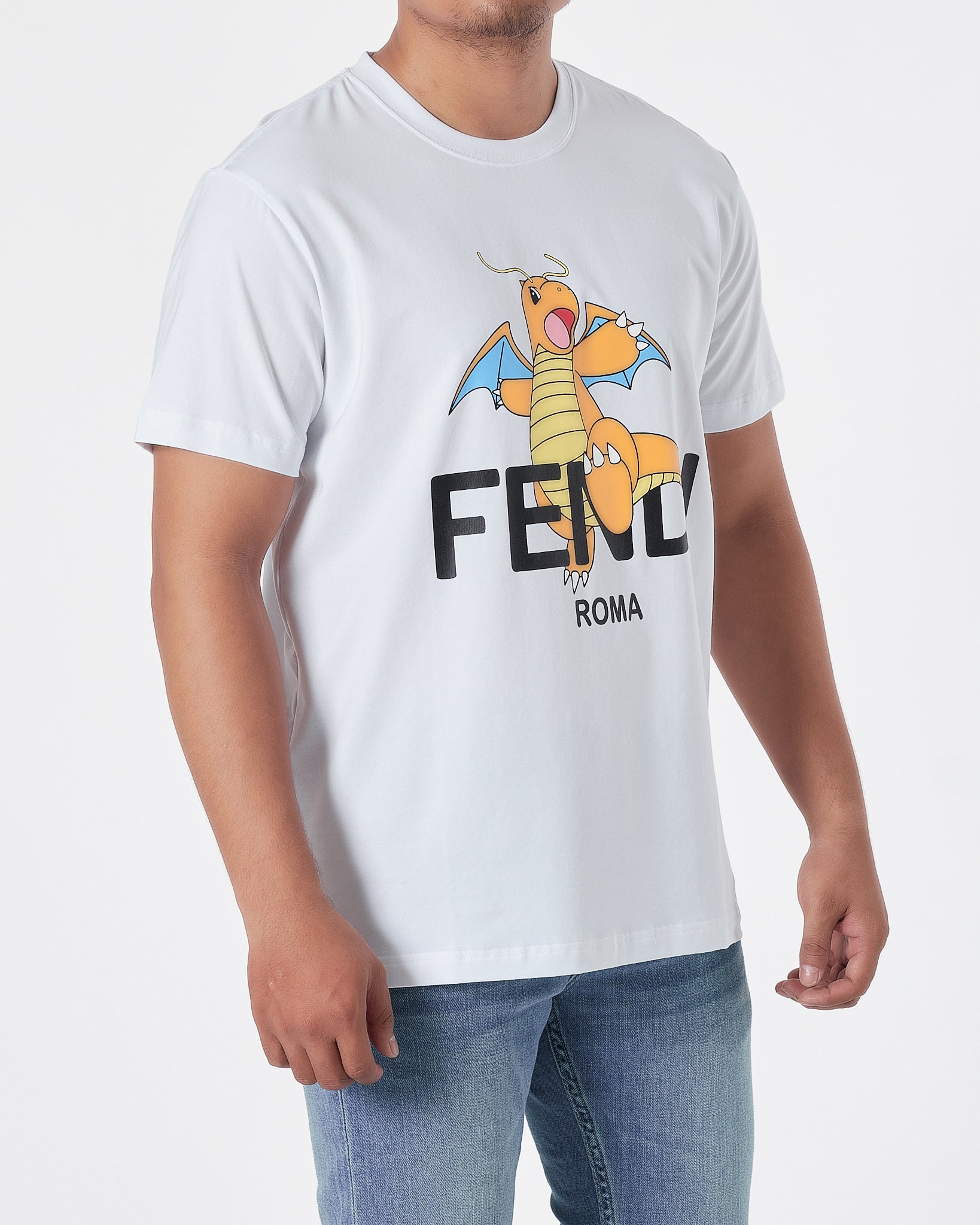 FEN Dragonite Printed Men White T-Shirt 14.90