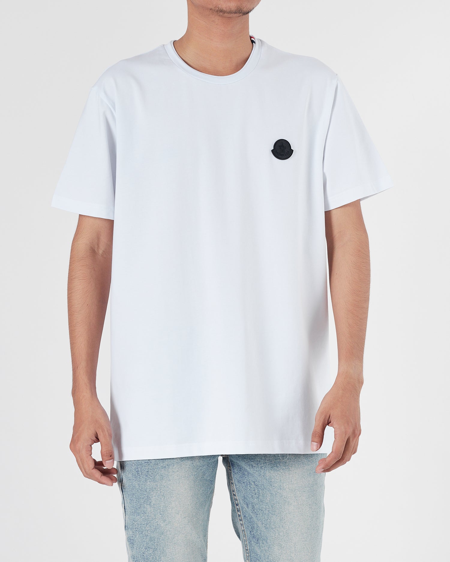 MON Plain Color Men White T-Shirt 14.90