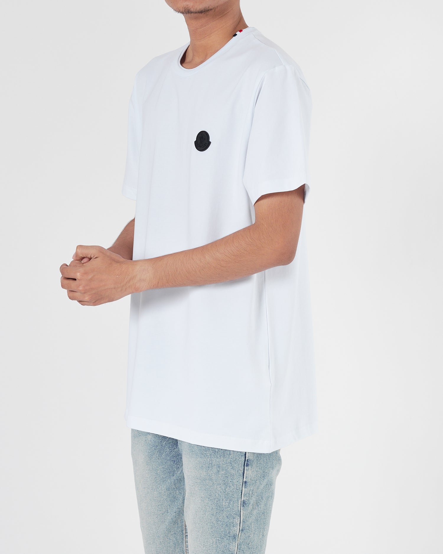 MON Plain Color Men White T-Shirt 14.90