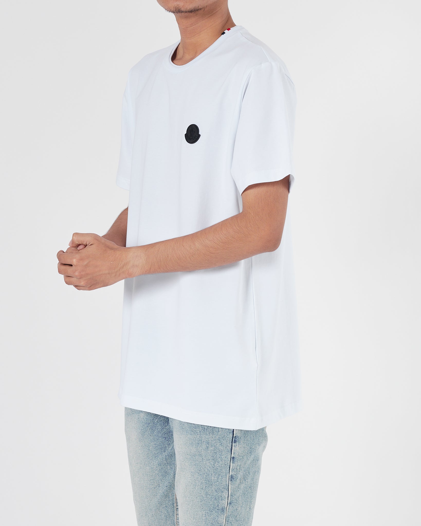 MON Plain Color Men White T-Shirt 14.90