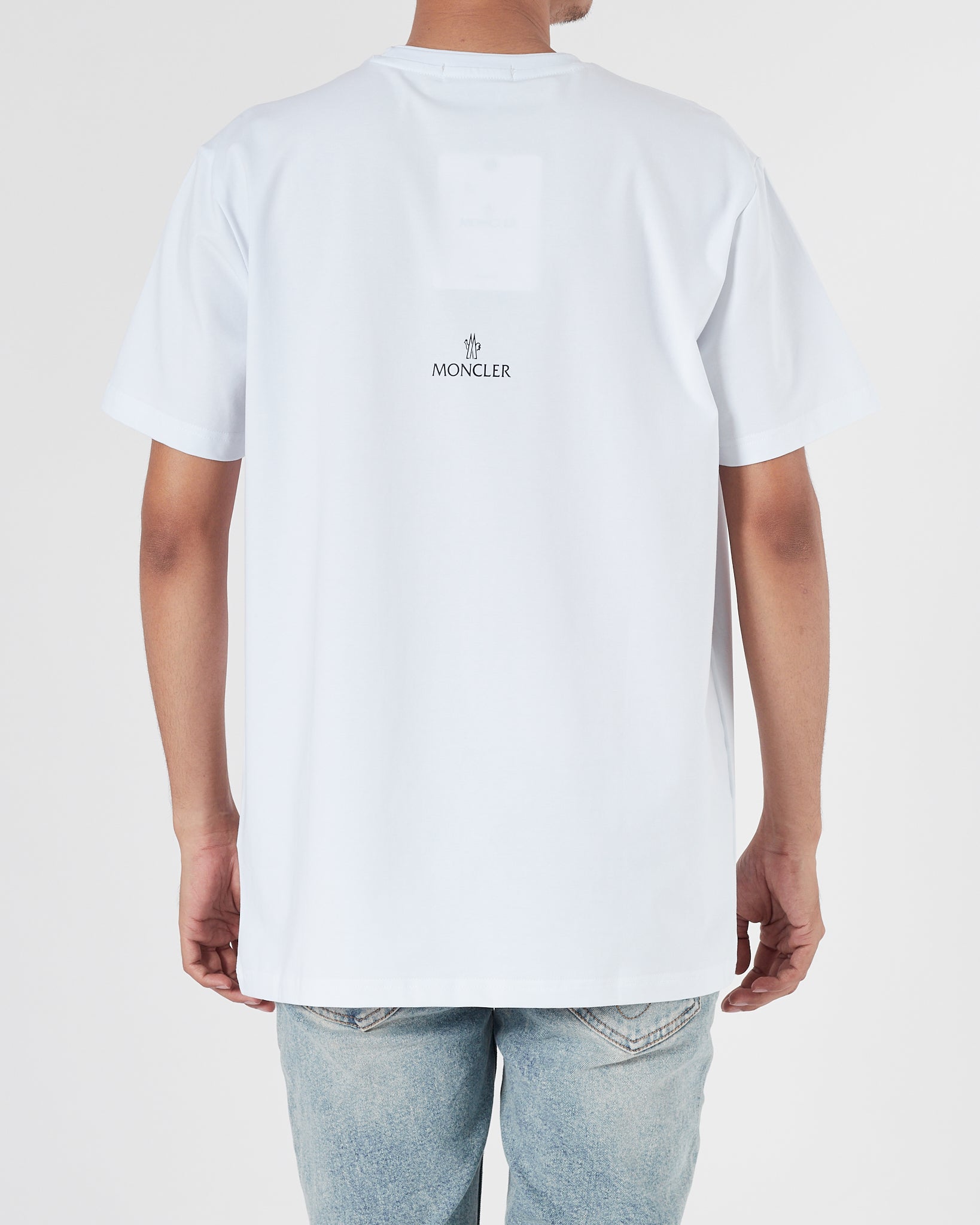 MON Plain Color Men White T-Shirt 14.90