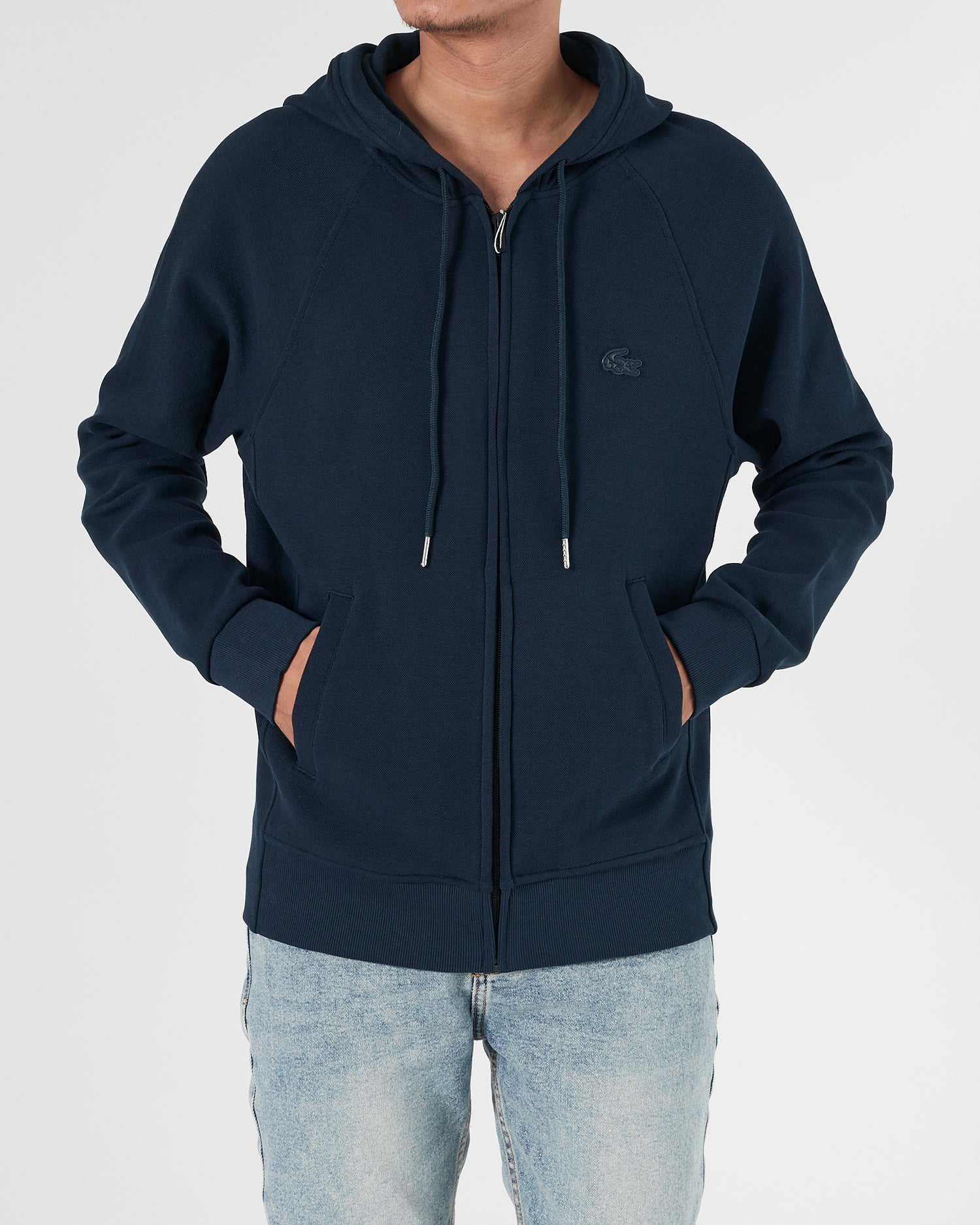 LAC Plain Color Men Blue Zipped Hoodie 27.90