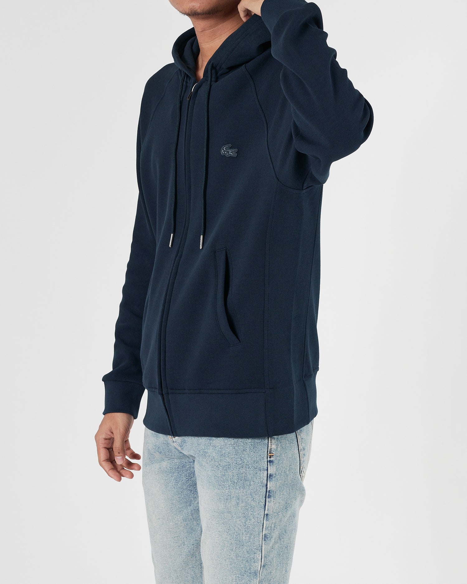 LAC Plain Color Men Blue Zipped Hoodie 27.90