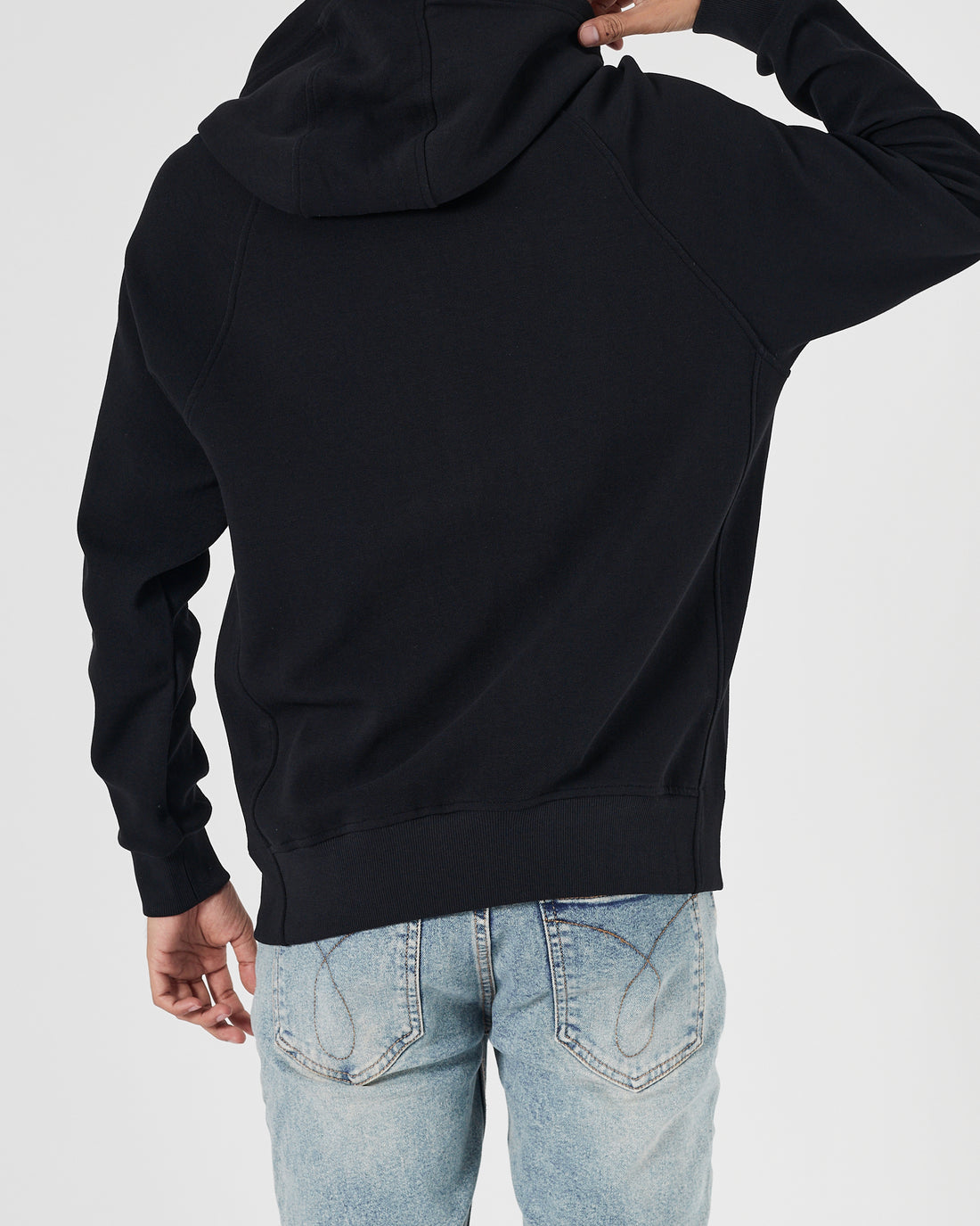 LAC Plain Color Men Black Zipped Hoodie 27.90