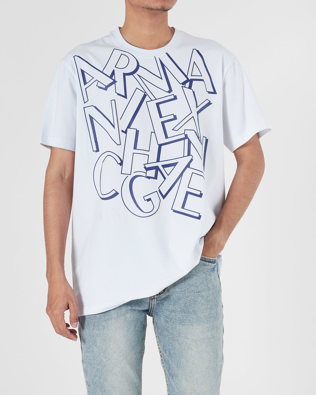 ARM Logo Over Printed Men White T-Shirt 16.90