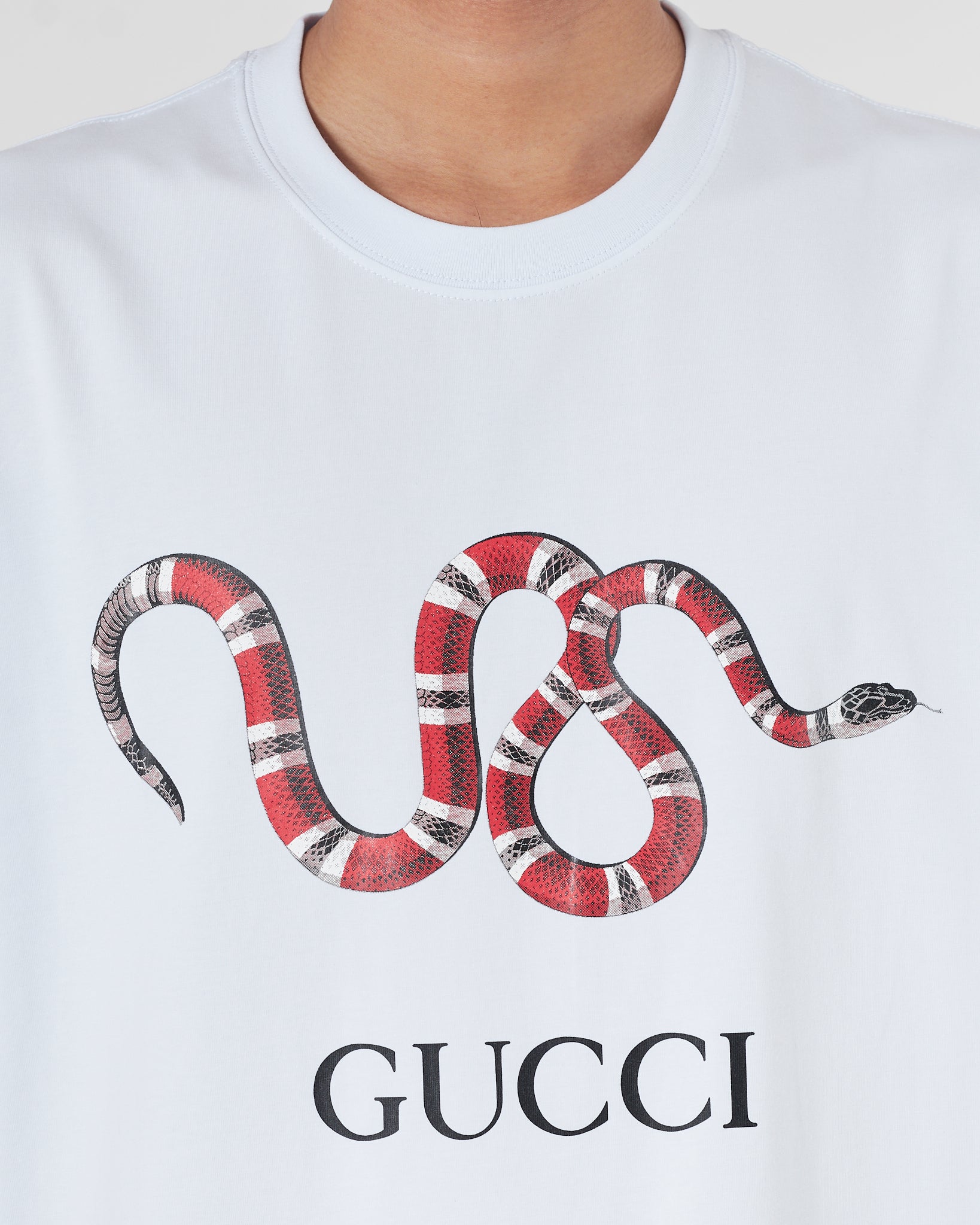 GUC Snake Printed Men White T-Shirt 16.90