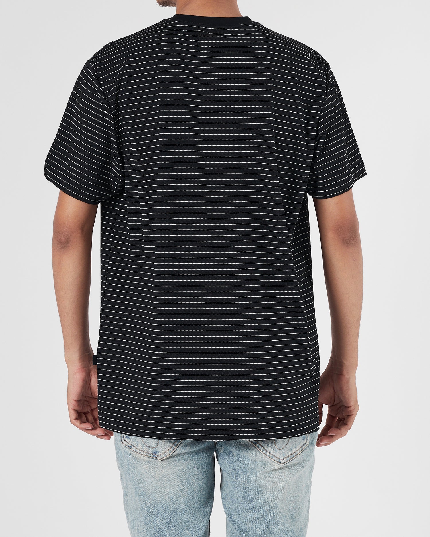 HUG Stripes Over Printed Men Black T-Shirt 15.90