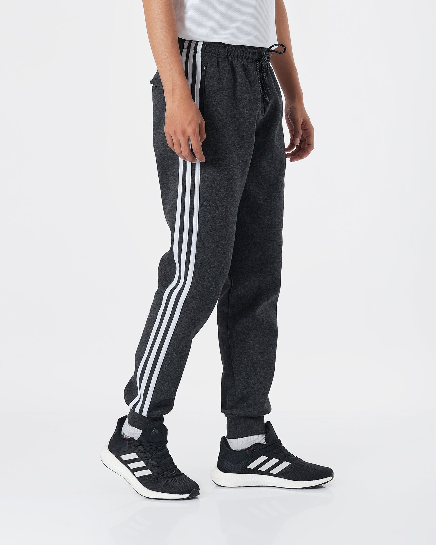 ADI Side Striped Men Dark Grey Joggers 15.90