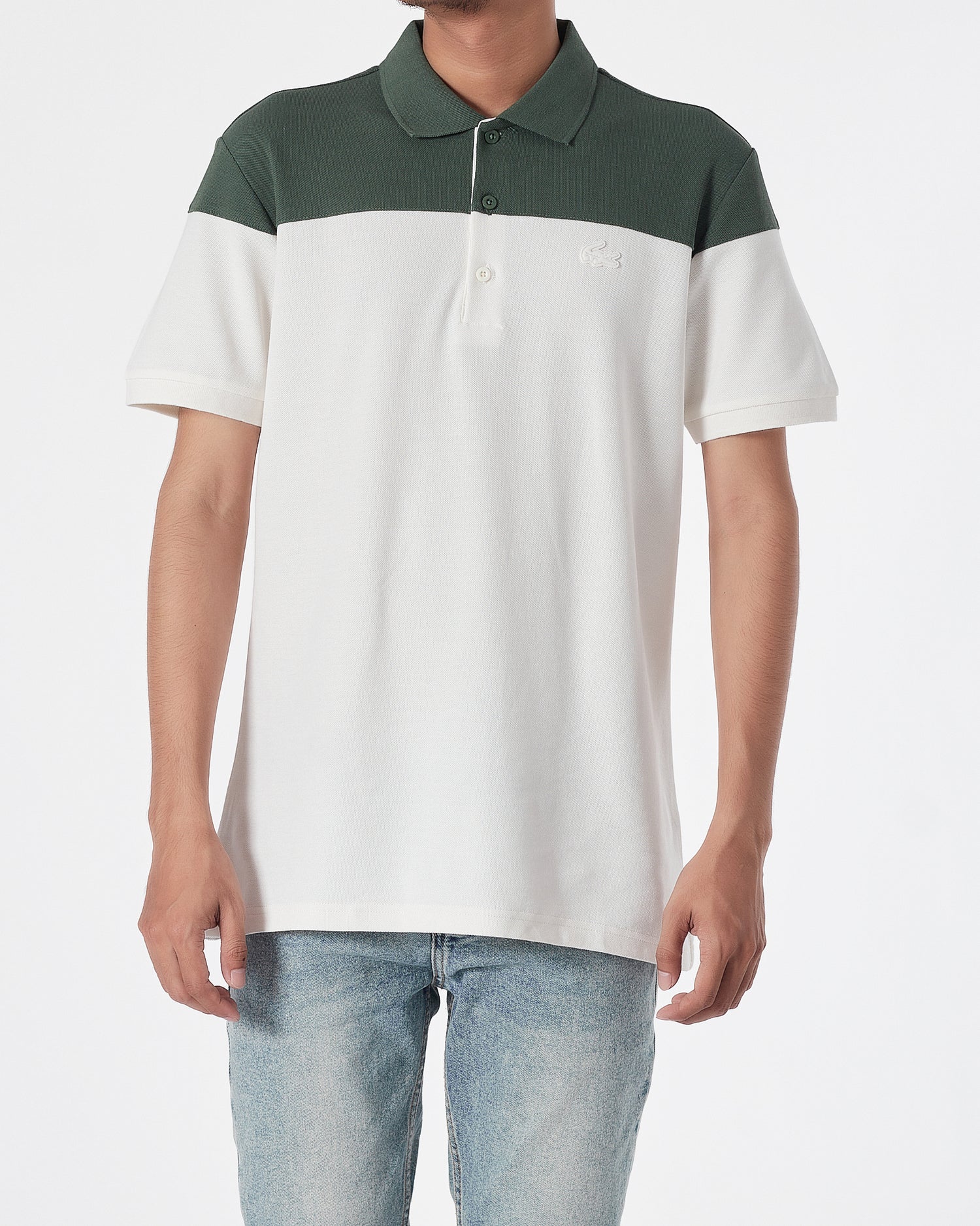 LAC Color Block Men Green White  Polo Shirt 20.90