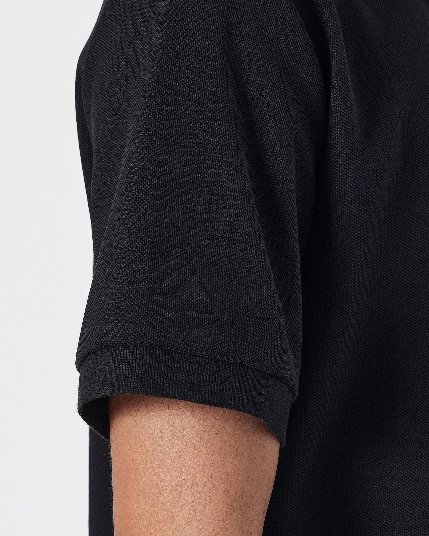 LAC Contrast Trim Logo Embroidered Men Black Polo Shirt 20.90