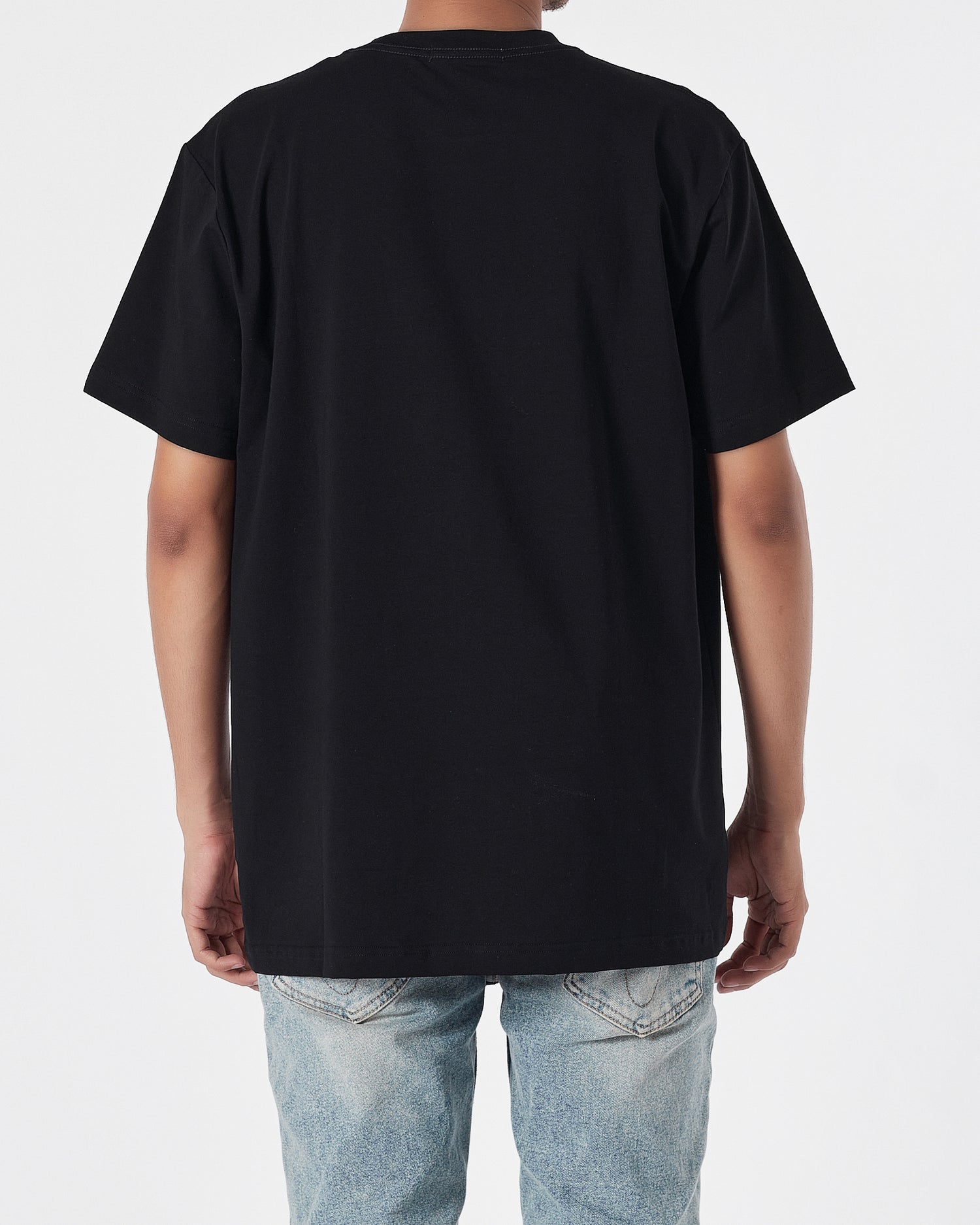 MON Basic Logo Embroidered Men Black T-Shirt 14.90