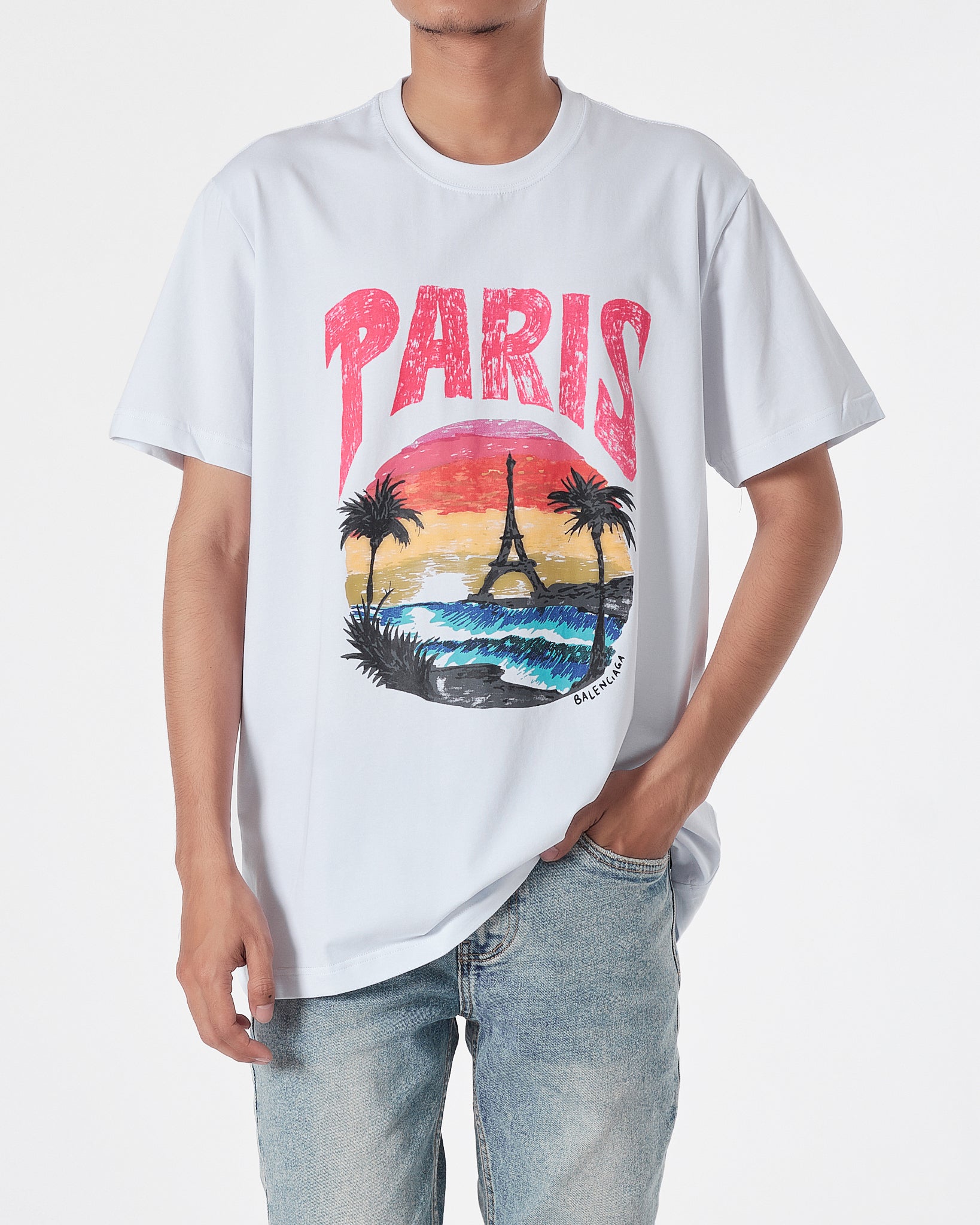 BAL Paris Men White T-Shirt 15.90