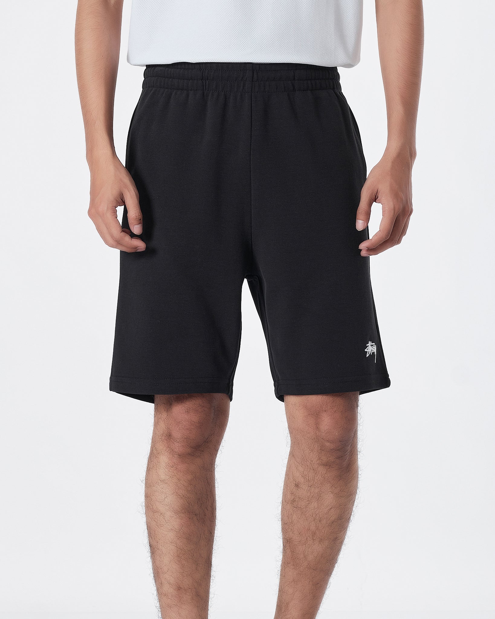 STU Logo Embroidered Men Black Short Pants 17.90