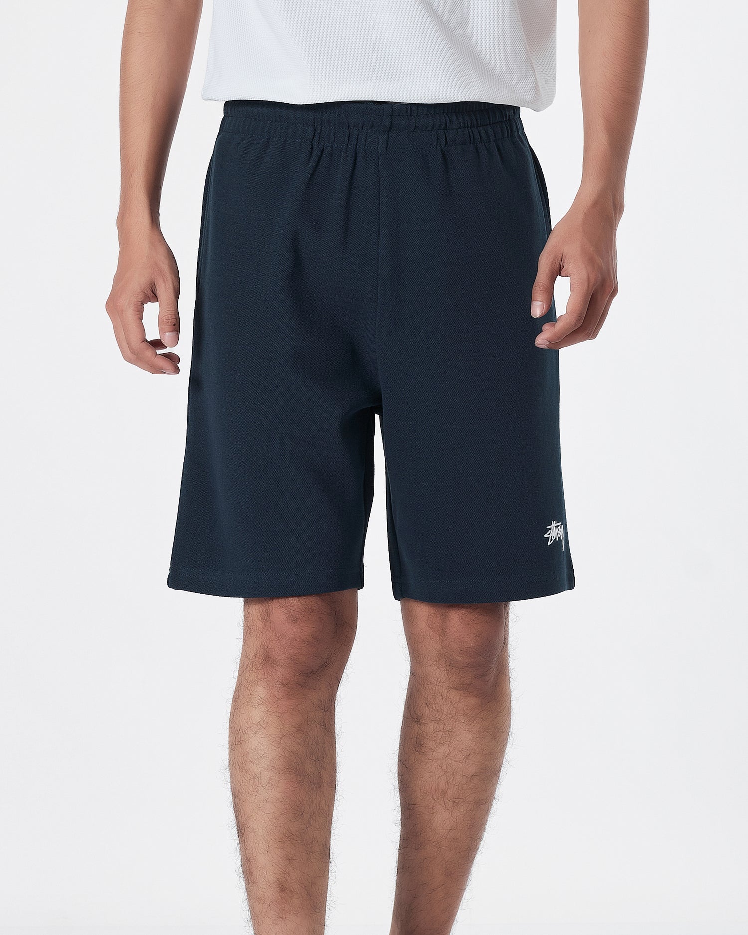 STU Logo Embroidered Men Blue Short Pants 17.90