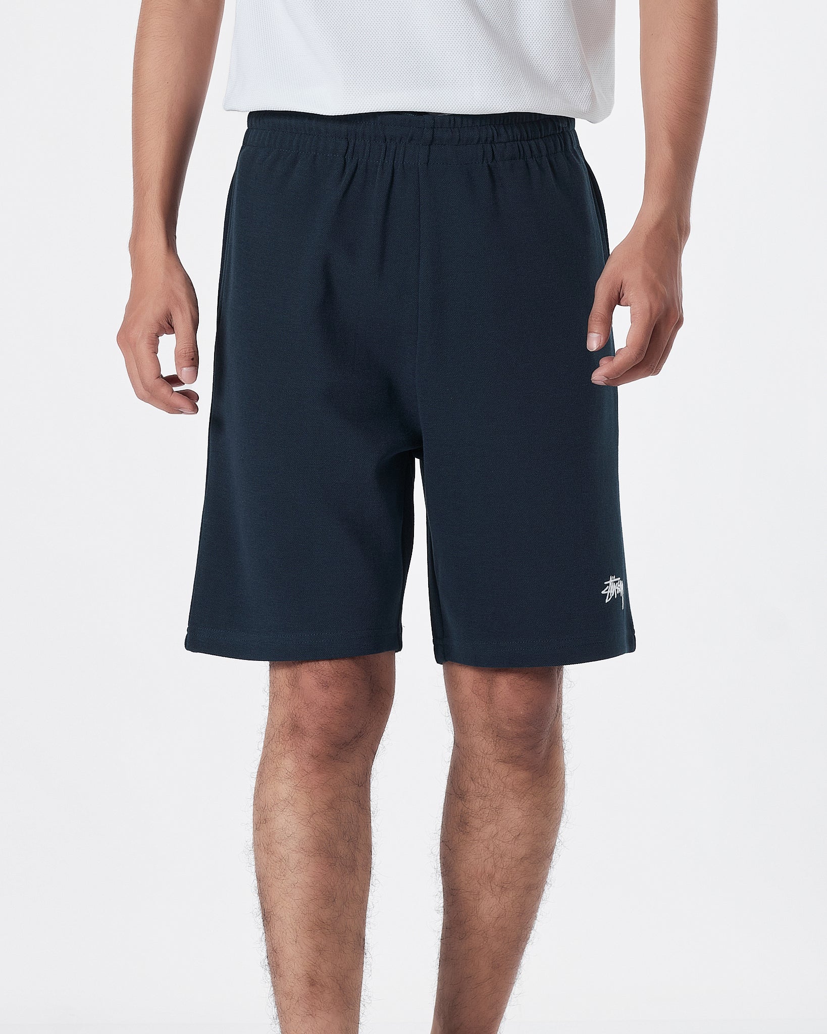 STU Logo Embroidered Men Blue Short Pants 17.90