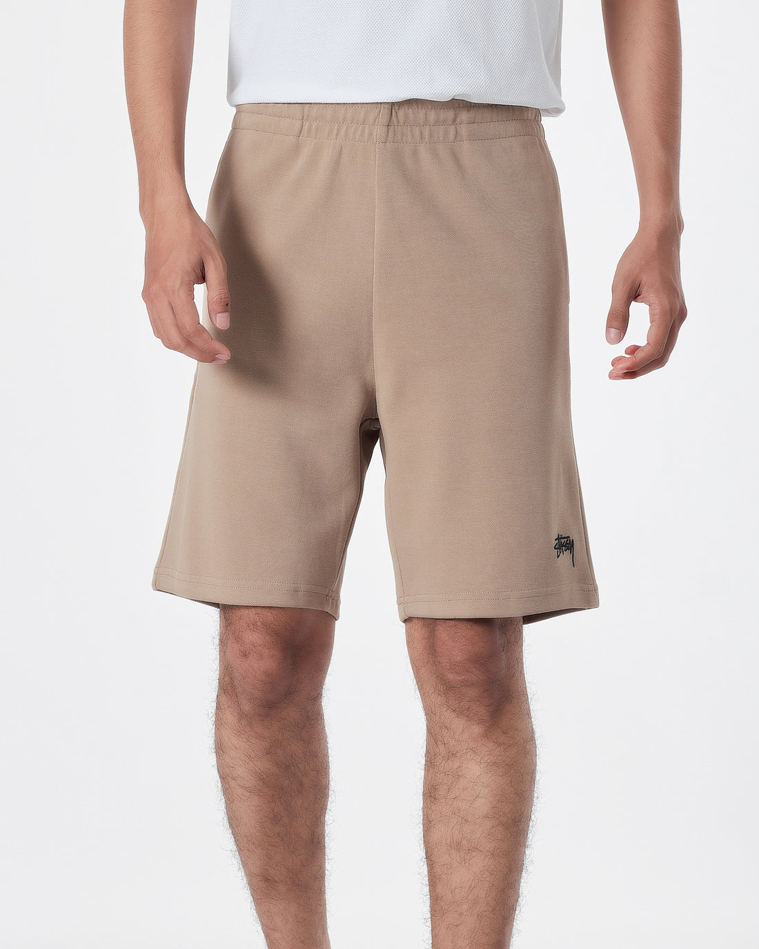 STU Logo Embroidered Men Brown Short Pants 17.90