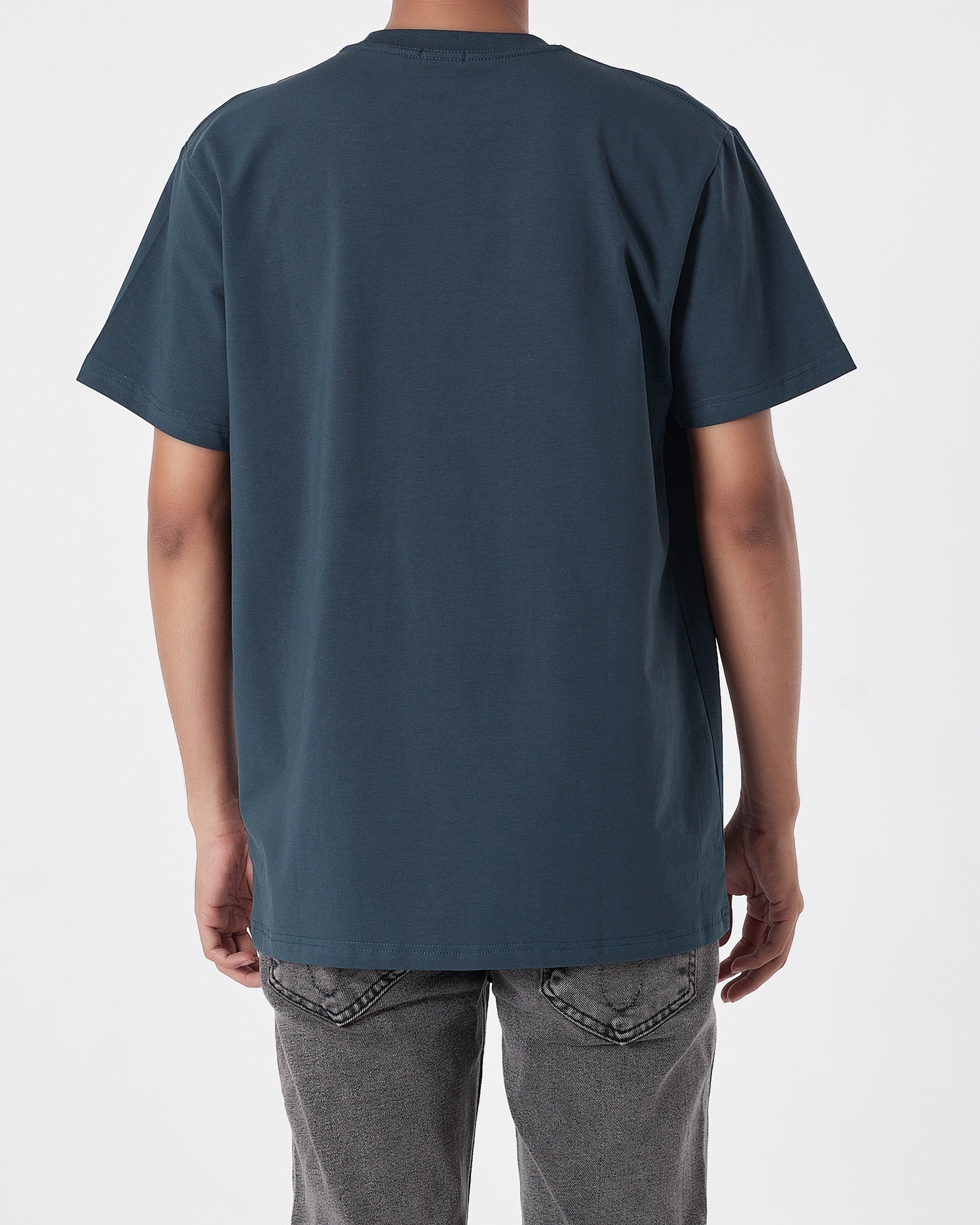 HUG Plain Color Men Dark Green T-Shirt 13.90