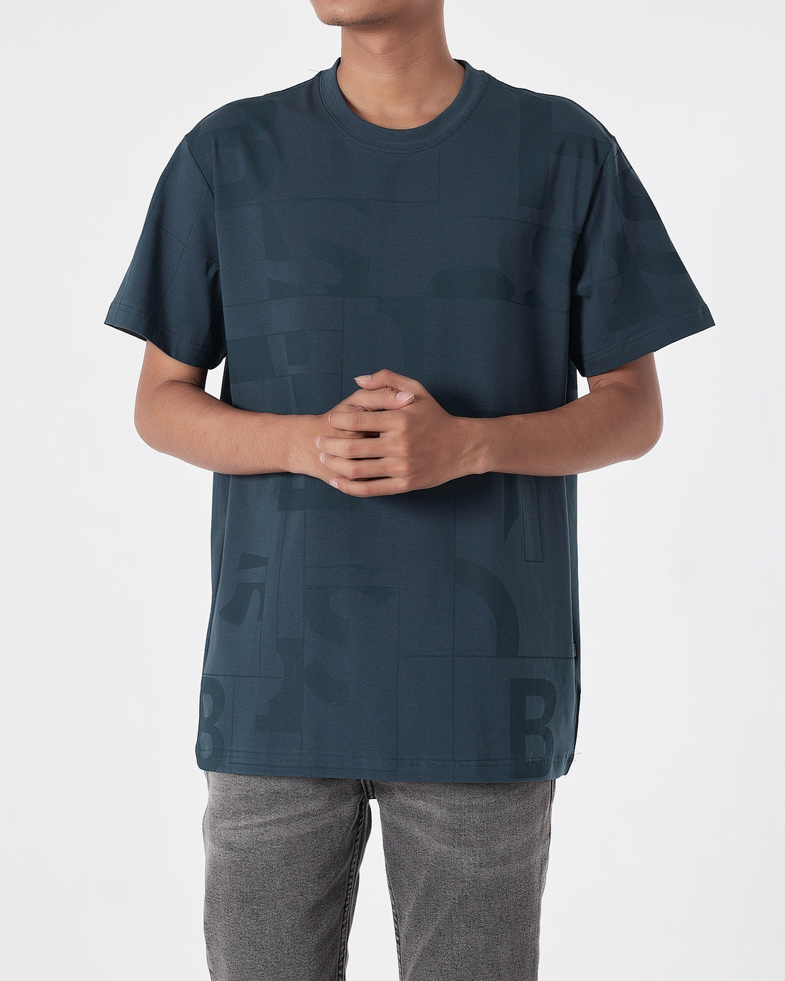 HUG Logo Full Printed Men Green  T-Shirt 17.90