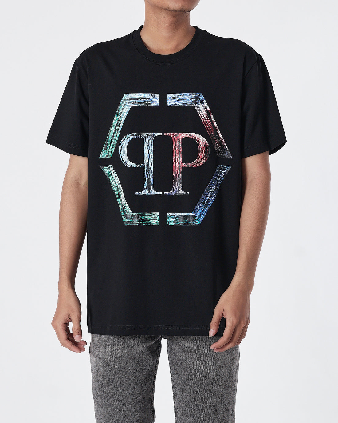 PP Logo Printed Men Black T-Shirt 17.90