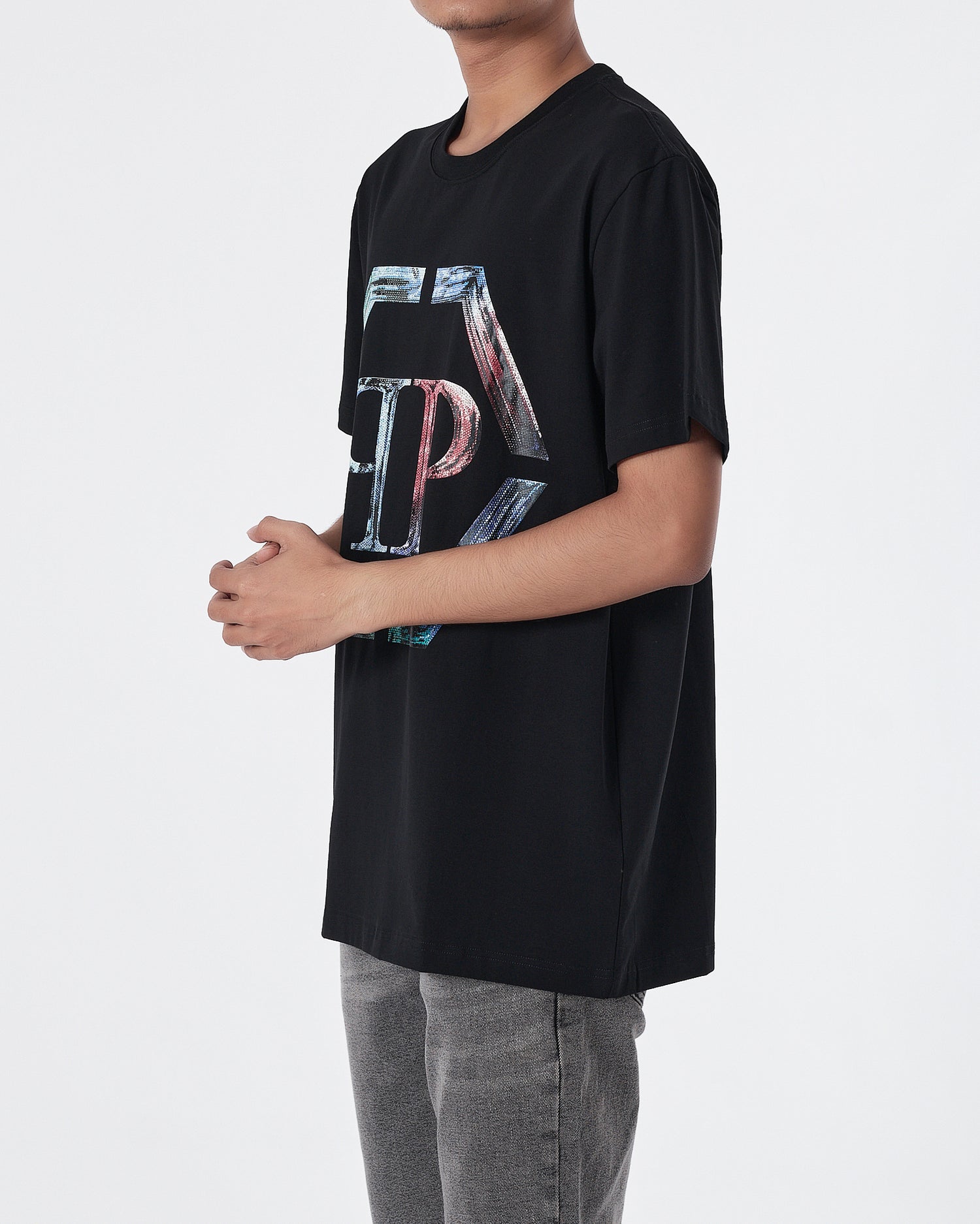 PP Logo Printed Men Black T-Shirt 17.90