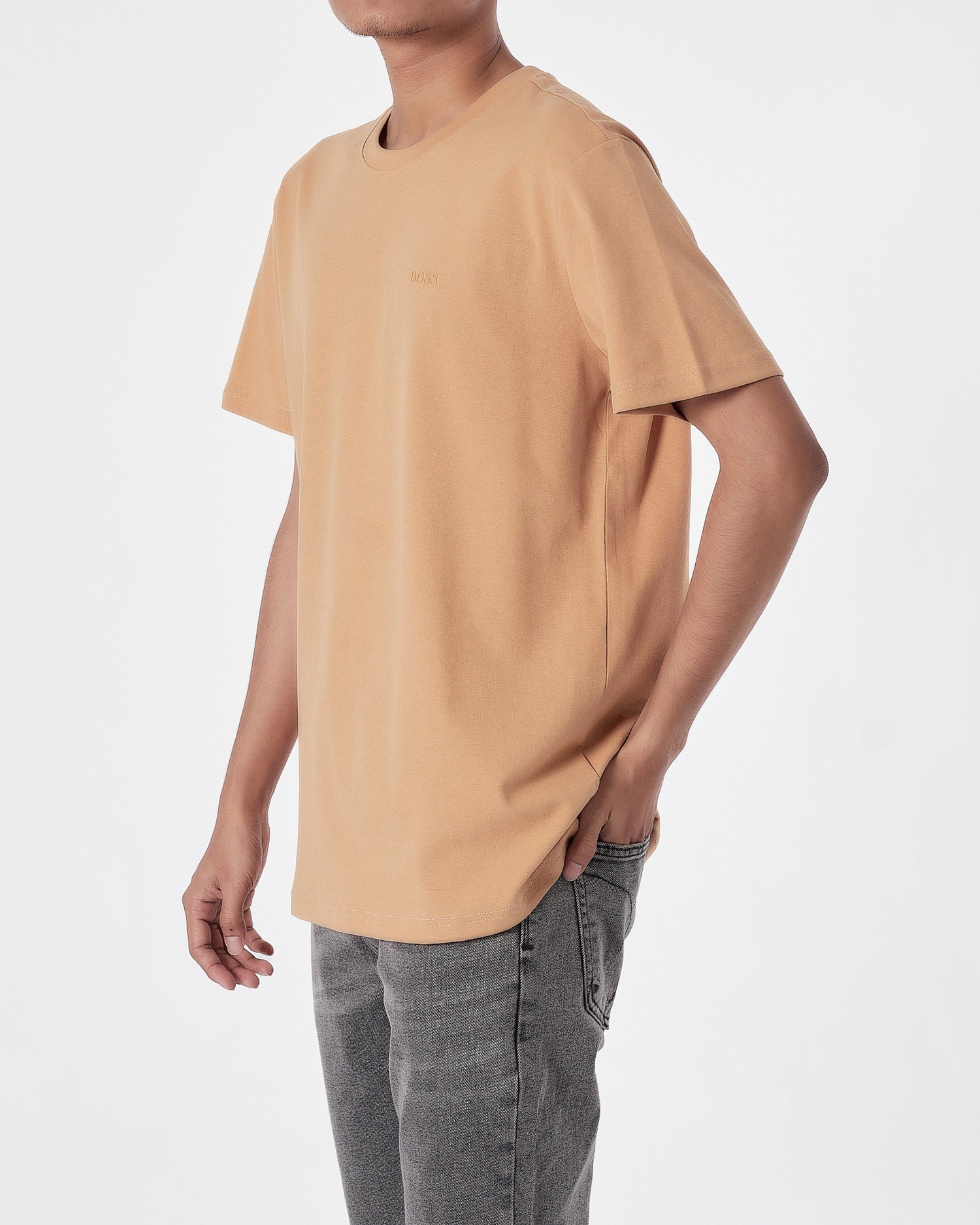 HUG Plain Color Men Orange T-Shirt 13.90