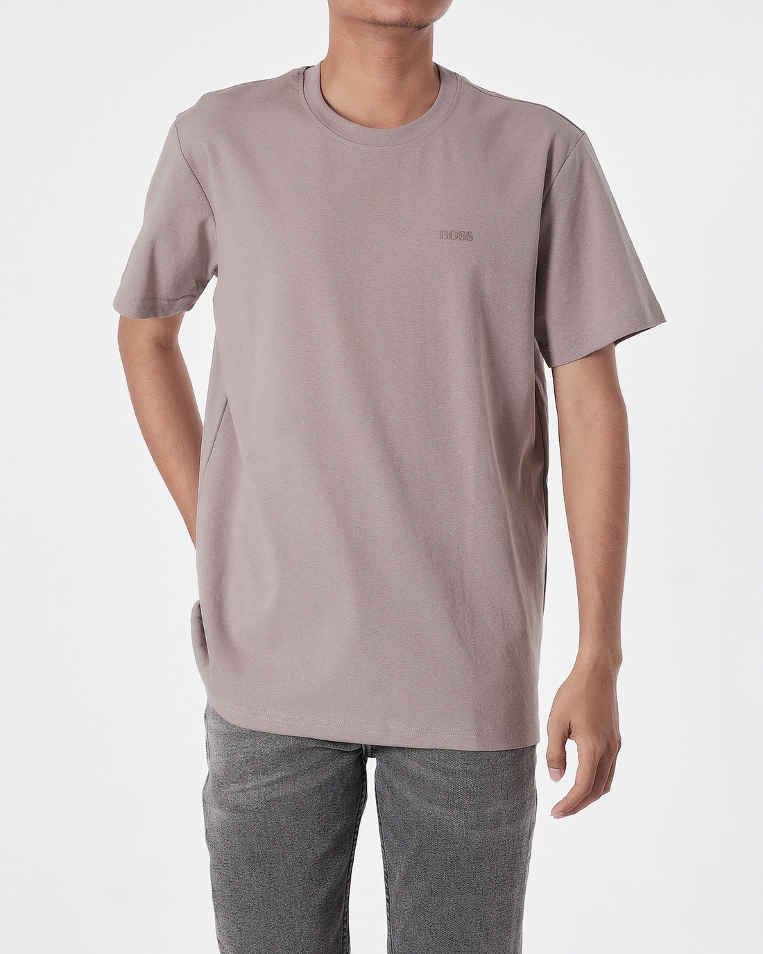 HUG Plain Color Men Brown T-Shirt 13.90