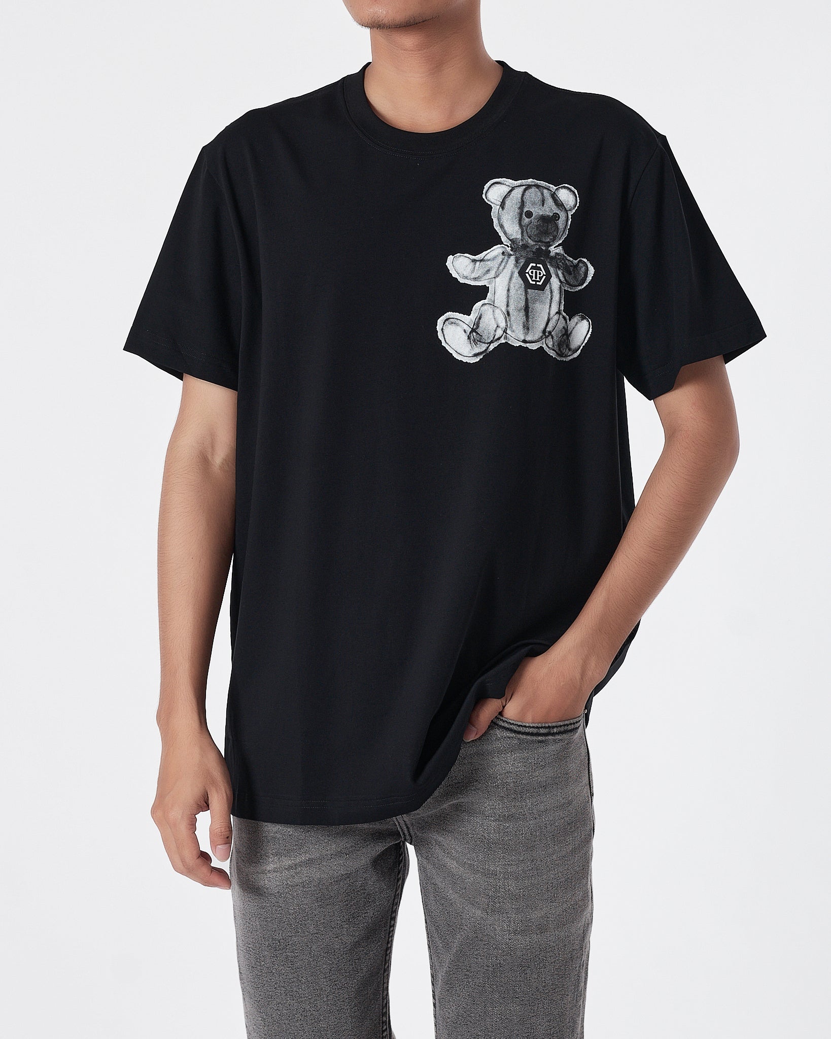 PP Teddy Bear Printed Men Black T-Shirt 17.90