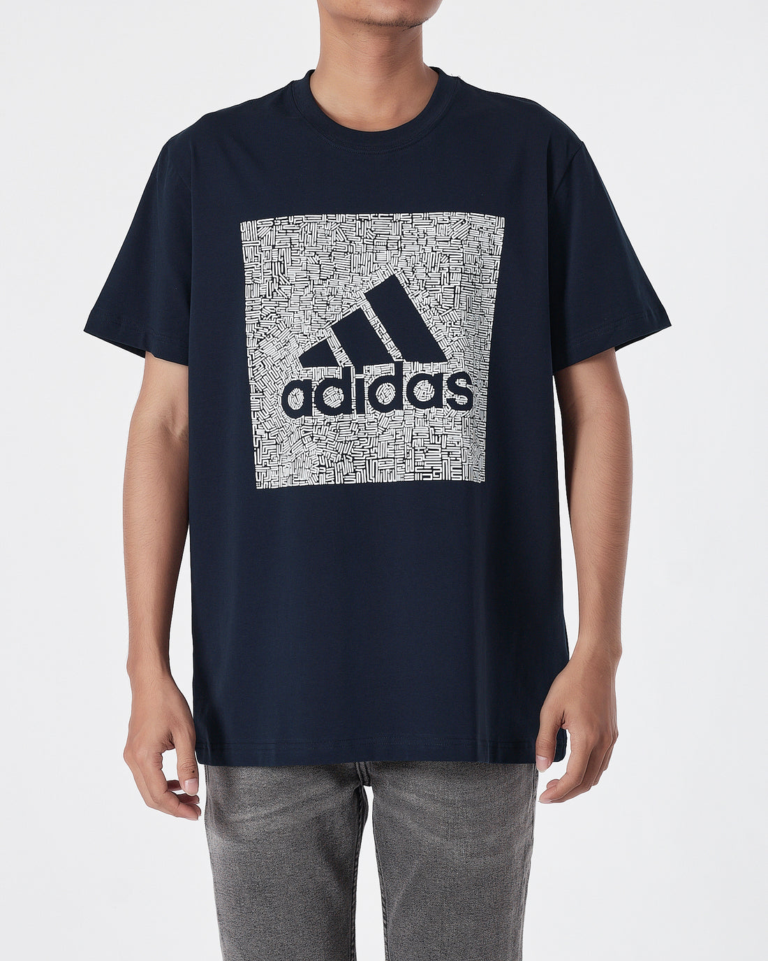 ADI Logo Printed Men Dark Blue T-Shirt 15.90