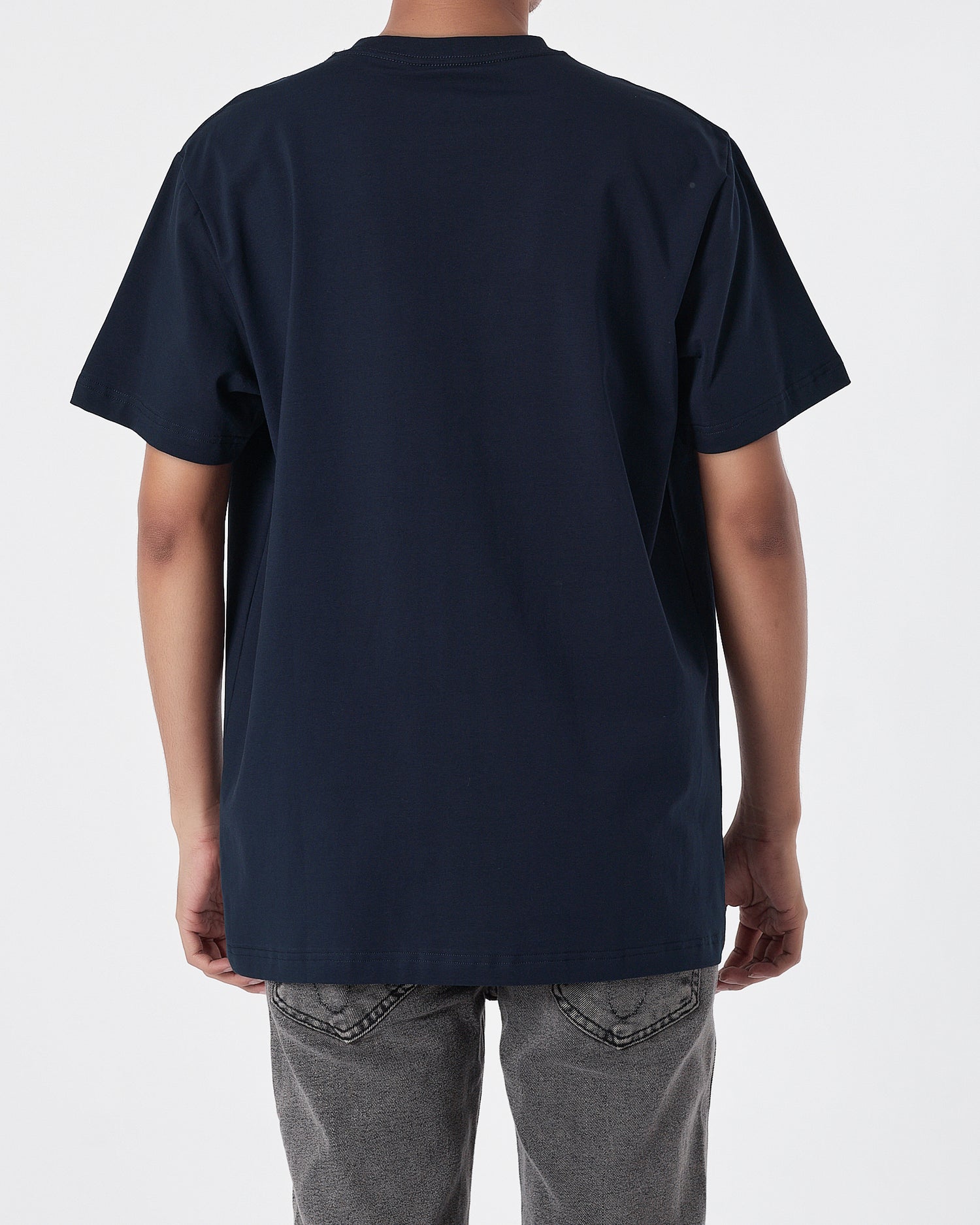 ADI Logo Printed Men Dark Blue T-Shirt 15.90