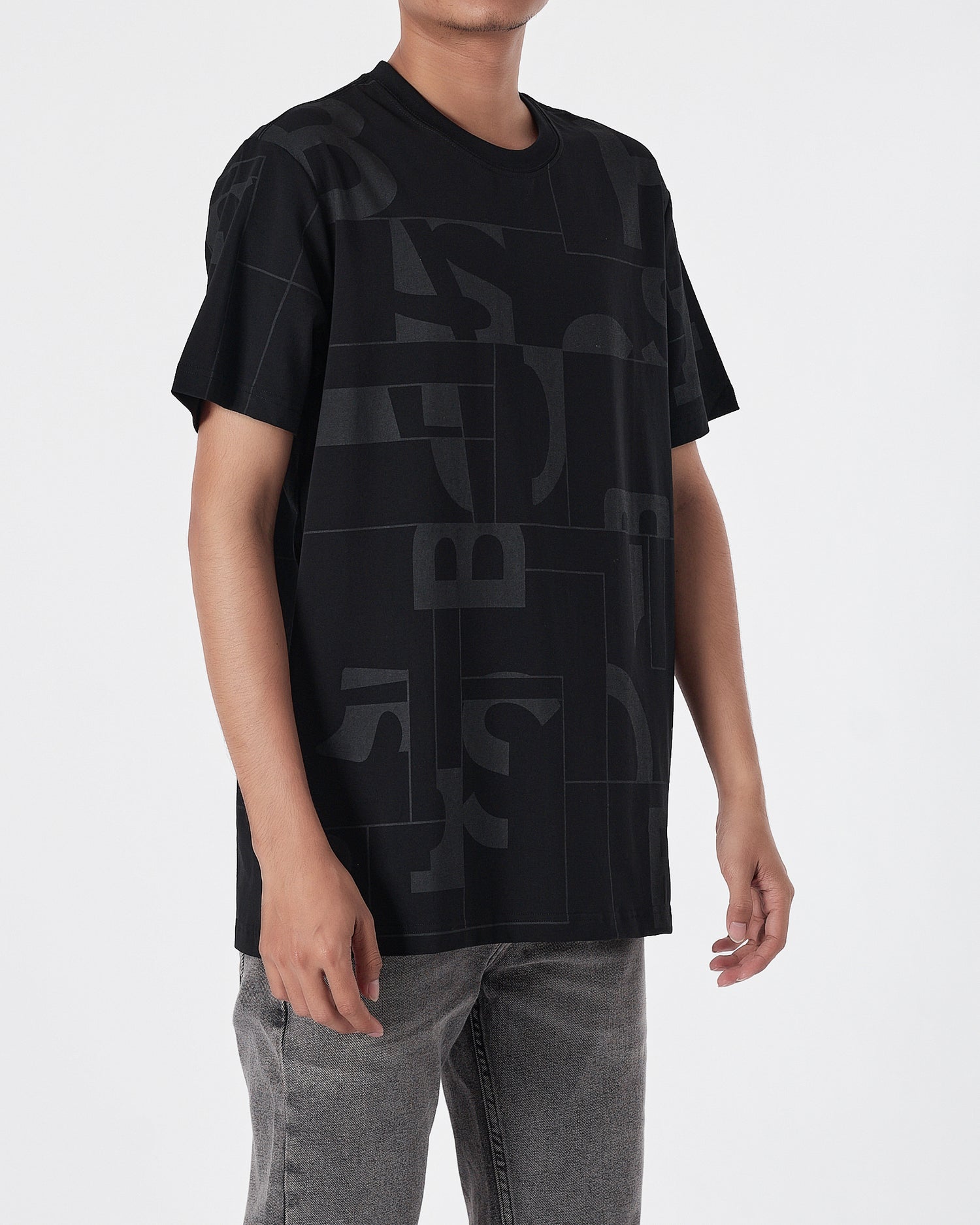 HUG Logo Full Printed Men Black T-Shirt 17.90