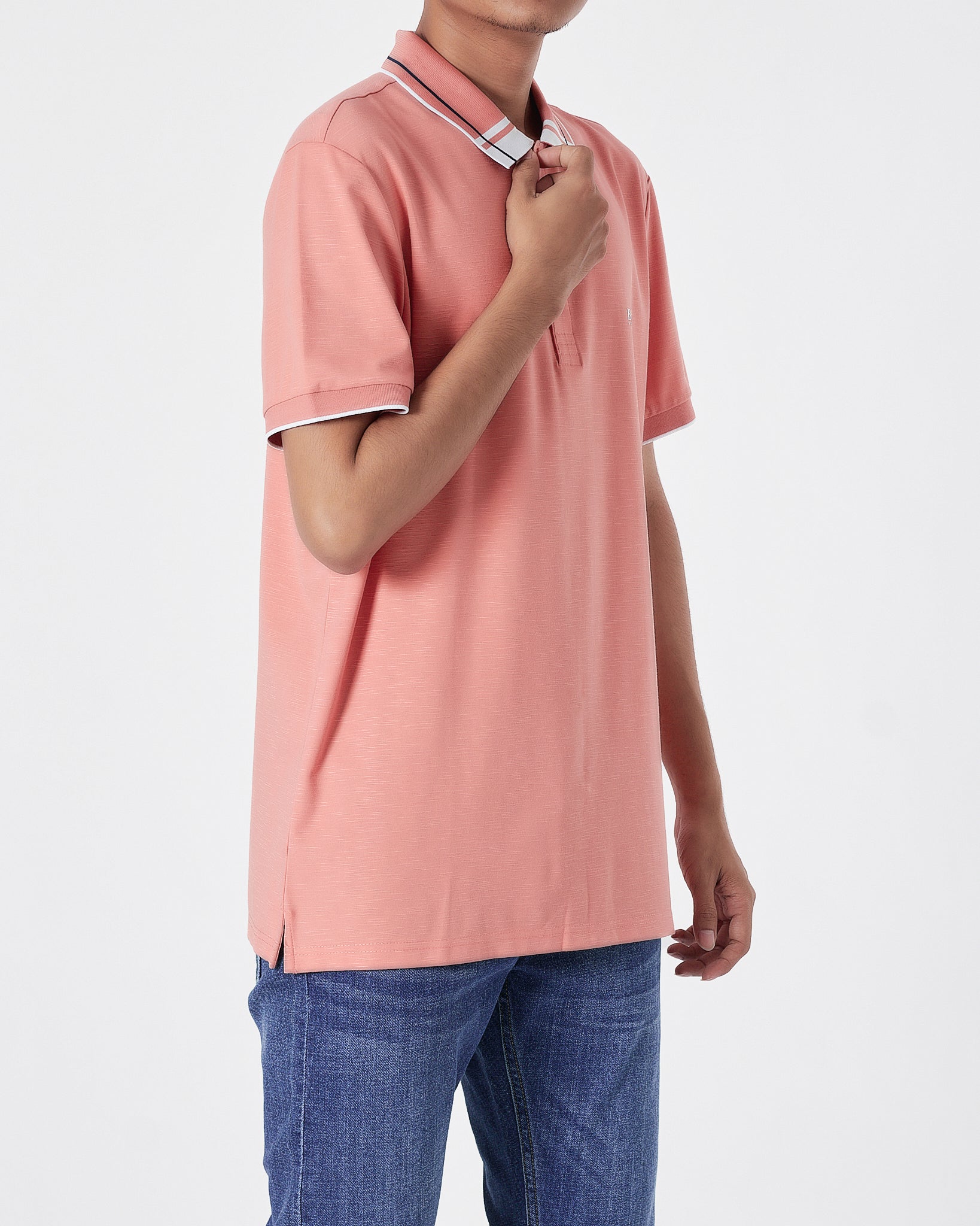 HUG Striped Collar Men Coral Polo Shirt 27.90