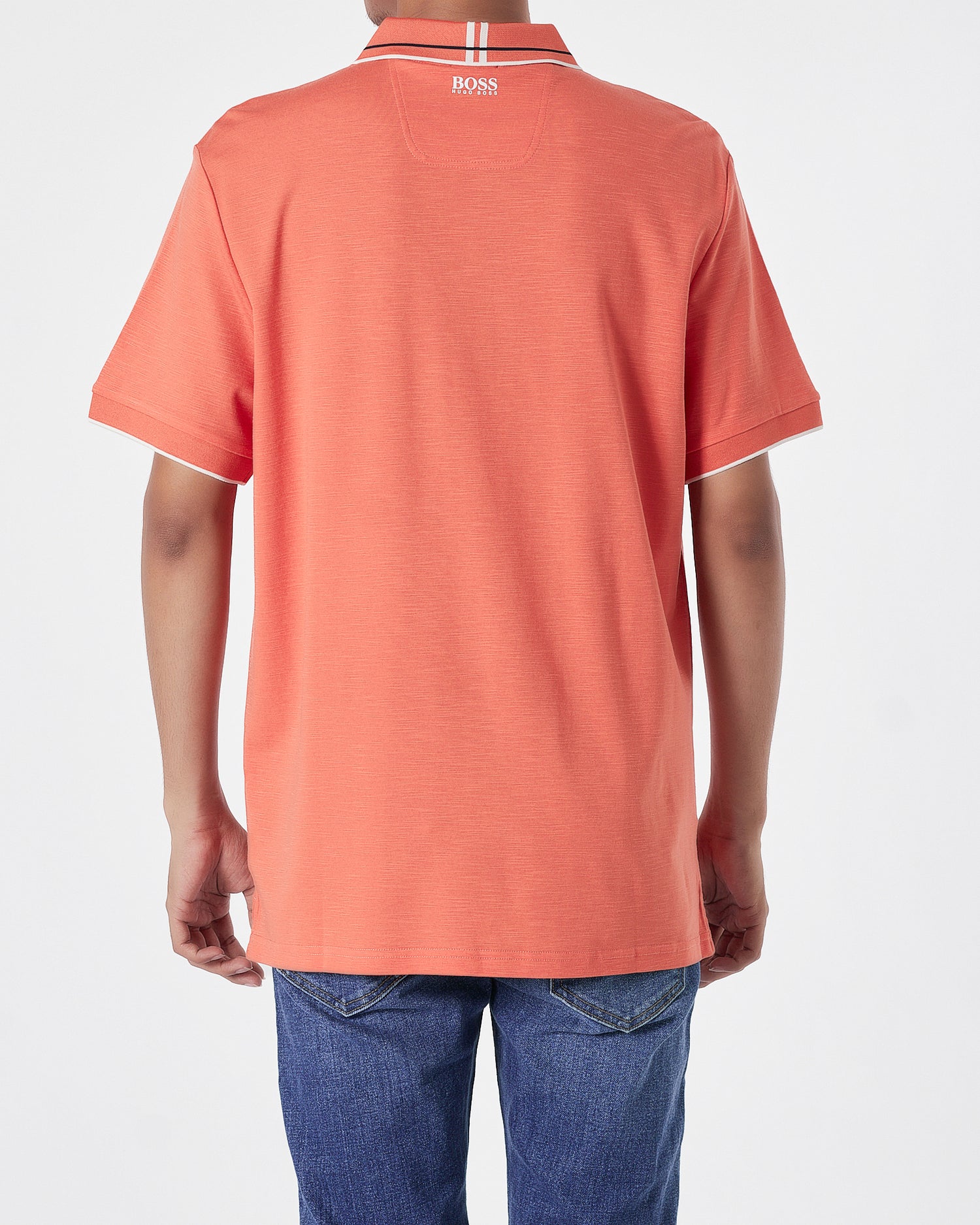 HUG Striped Collar Men Orange Polo Shirt 27.90