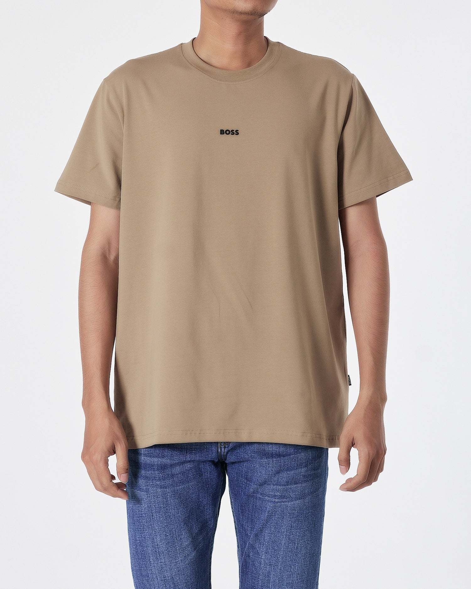 HUG Plain Color Men Light Brown T-Shirt 13.90