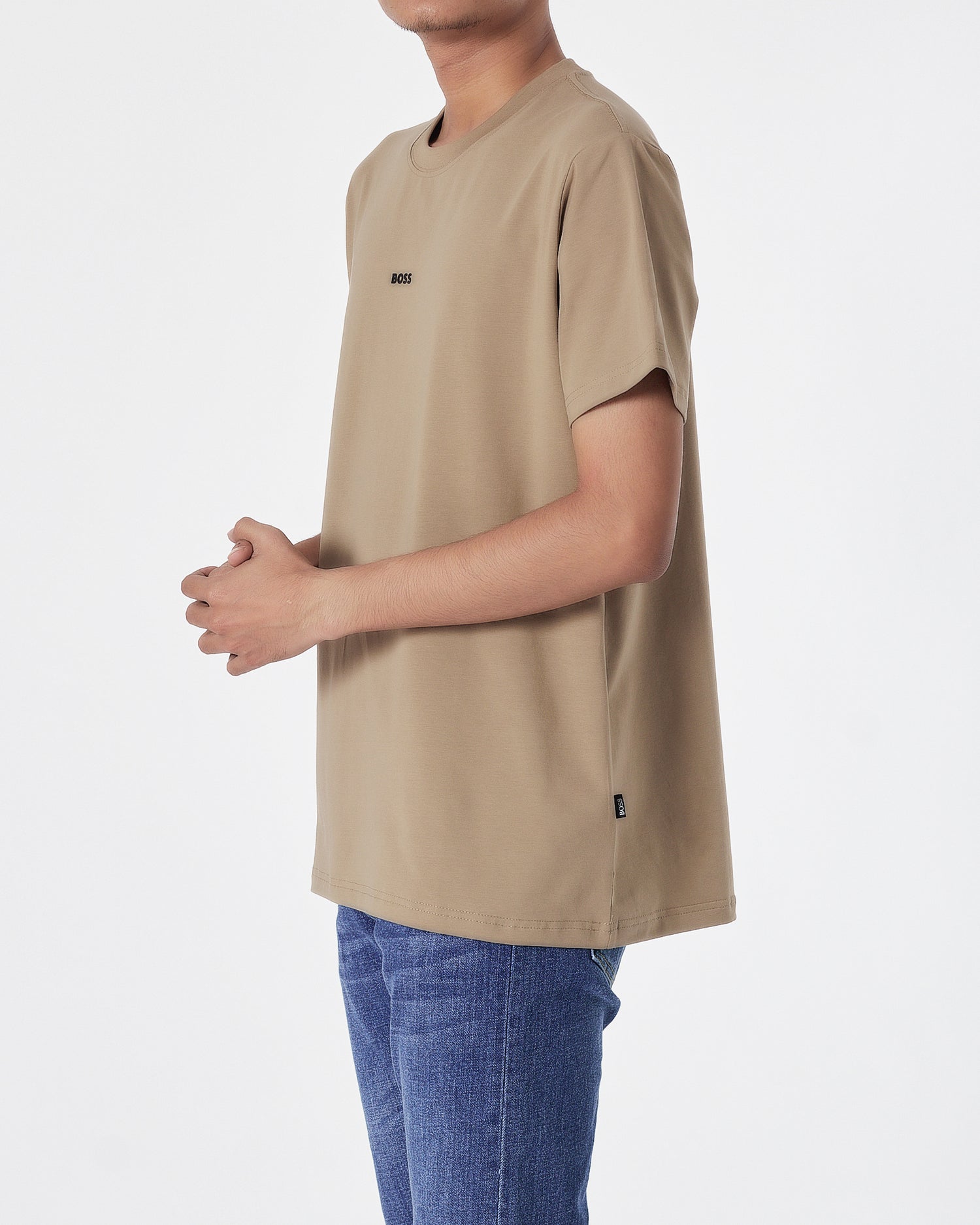 HUG Plain Color Men Light Brown T-Shirt 13.90