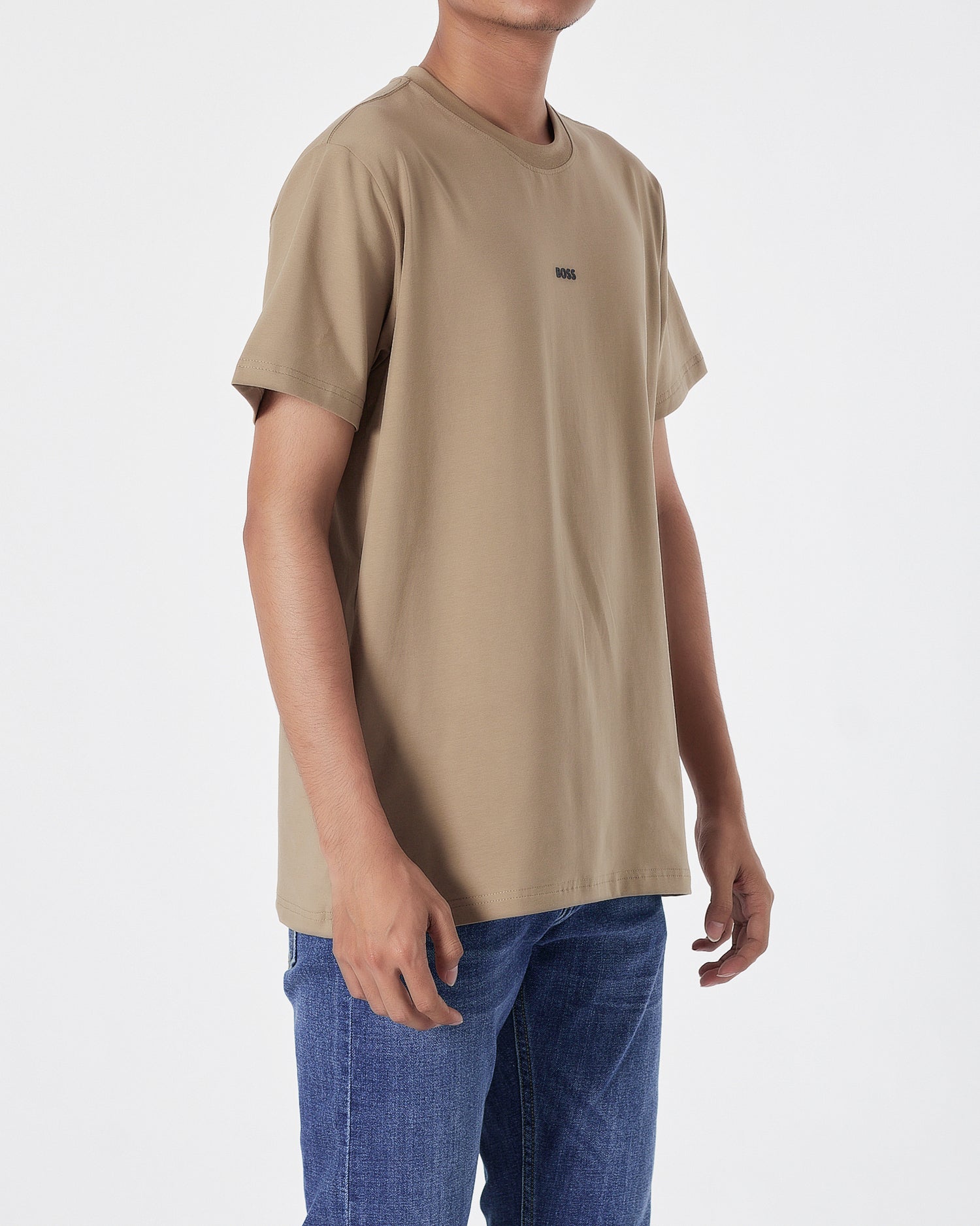 HUG Plain Color Men Light Brown T-Shirt 13.90