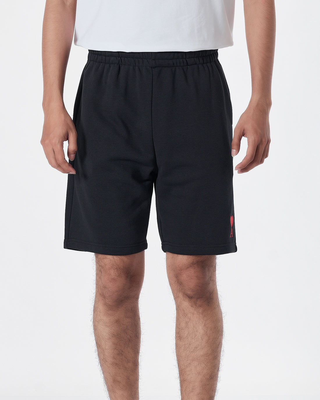 AMI Logo Embroidered Men Black Shorts 14.90