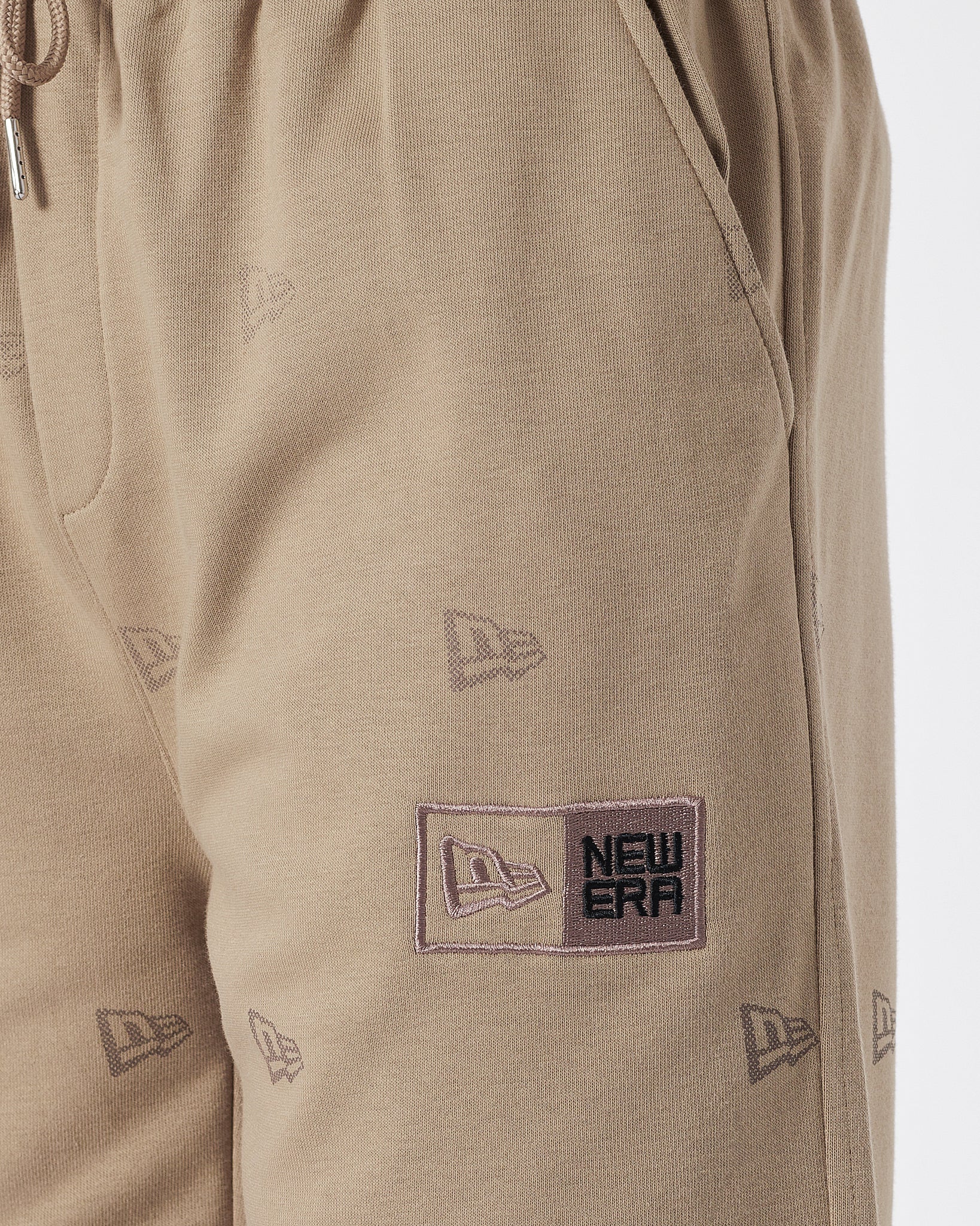 NIK Full Logo Embroidered Men Cream Shorts 15.90