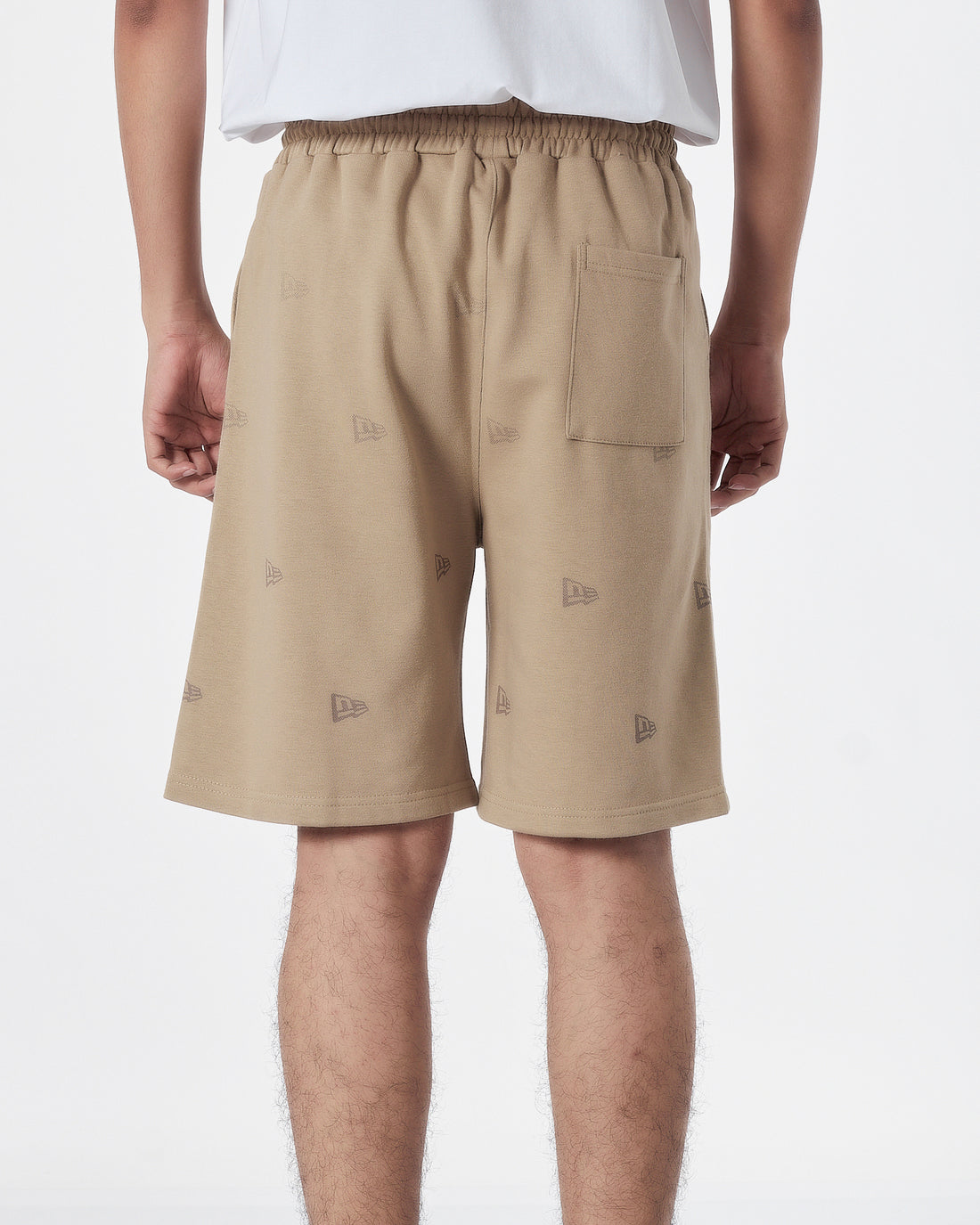 NIK Full Logo Embroidered Men Cream Shorts 15.90