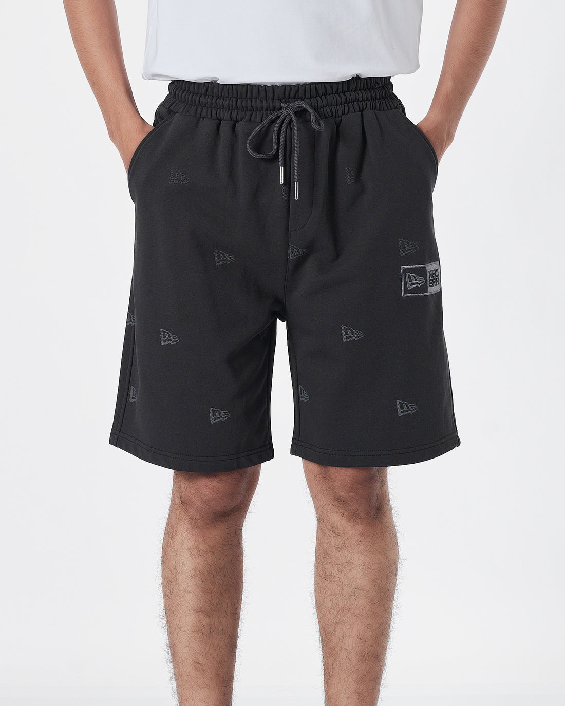 NIK Full Logo Embroidered Men Black Shorts 15.90