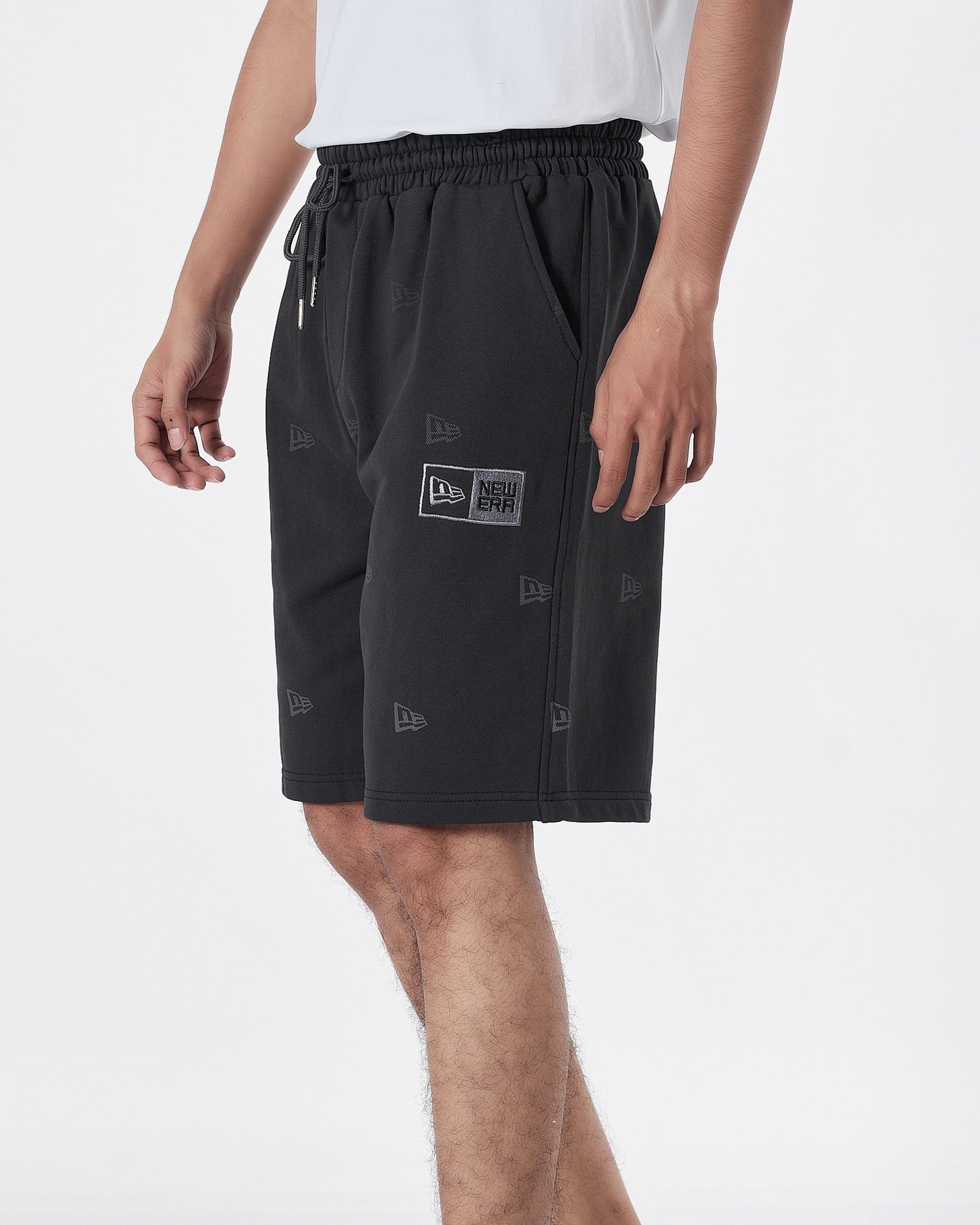 NIK Full Logo Embroidered Men Black Shorts 15.90