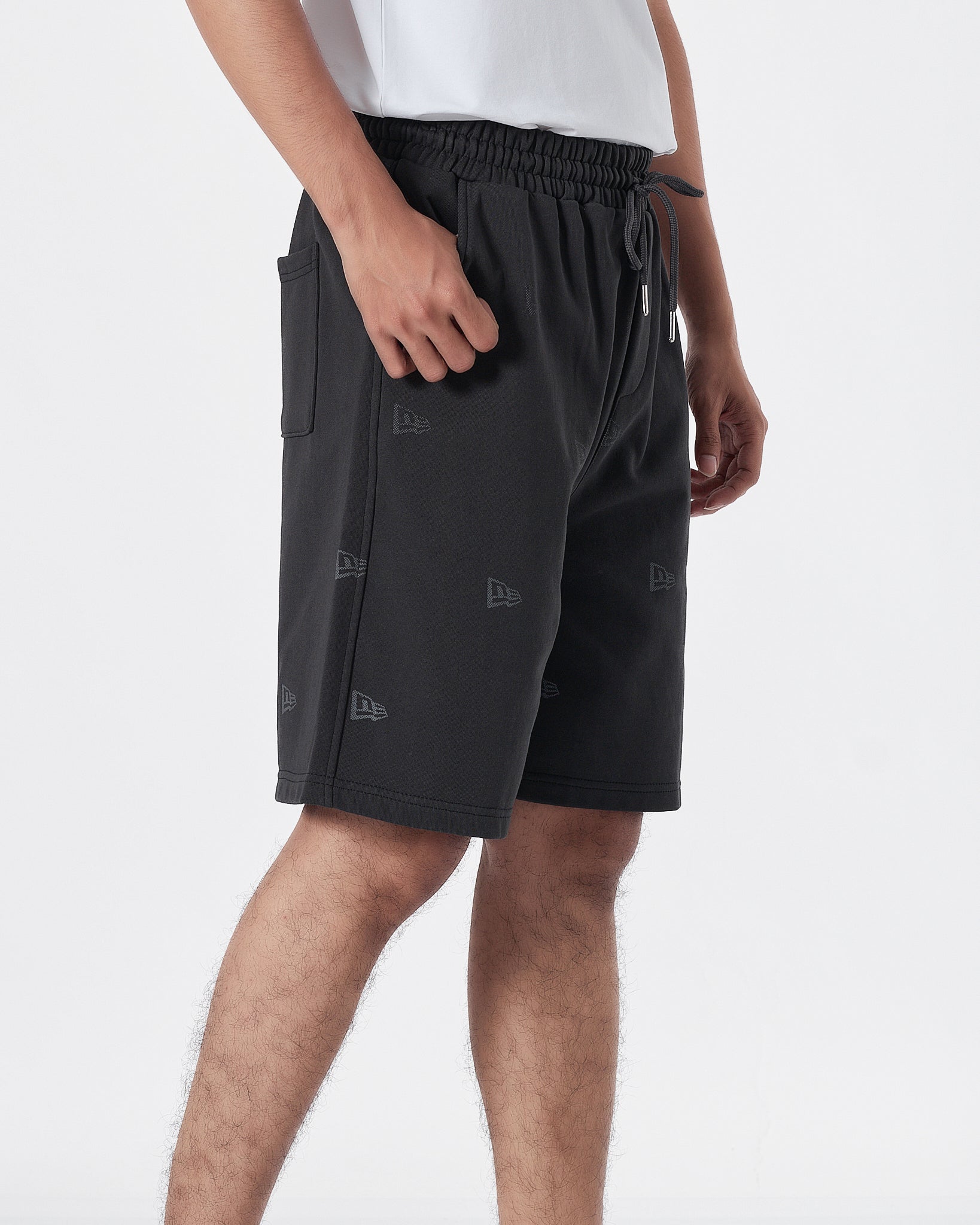 NIK Full Logo Embroidered Men Black Shorts 15.90