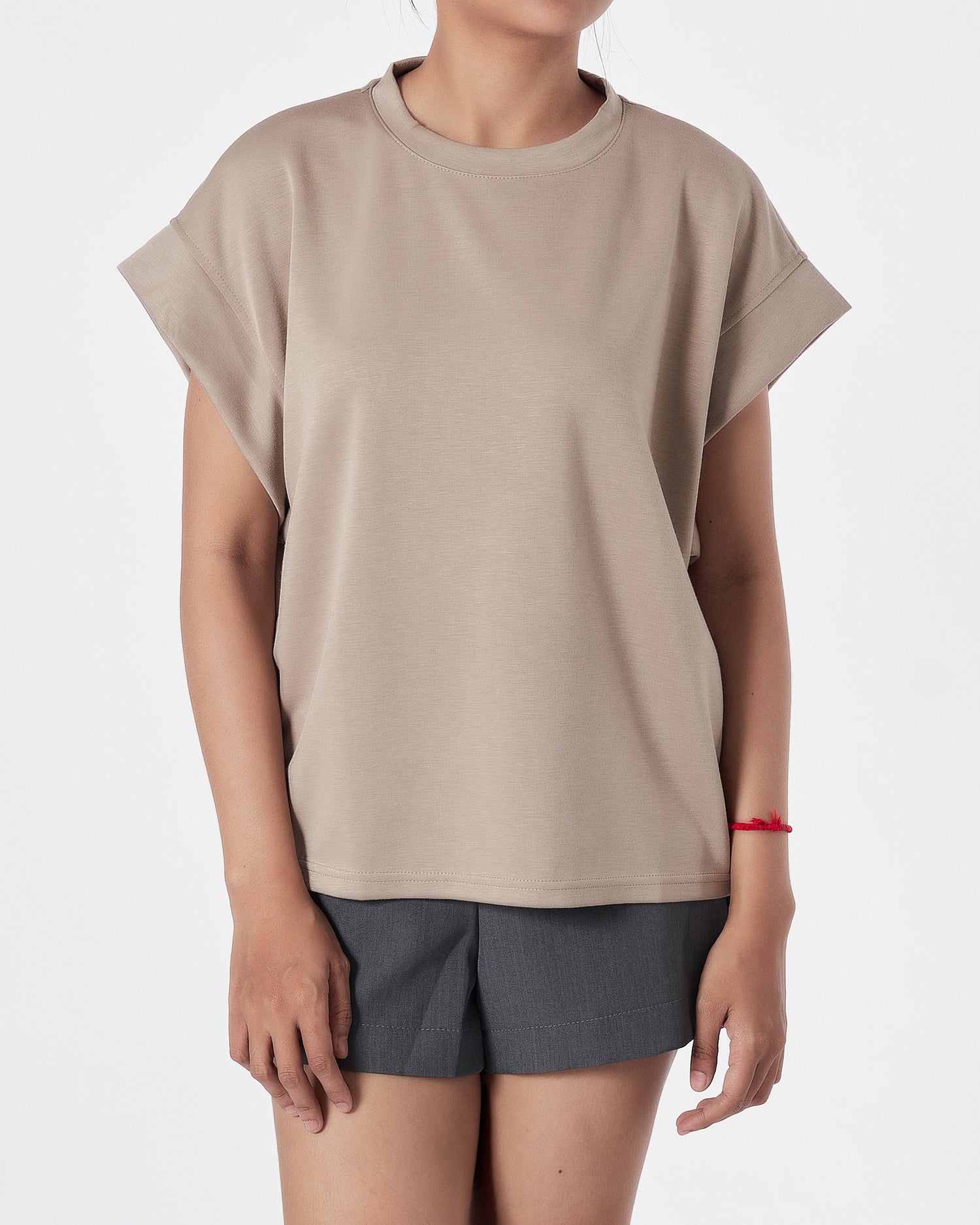 Plain Color Lady Light Brown T-Shirt 11.90