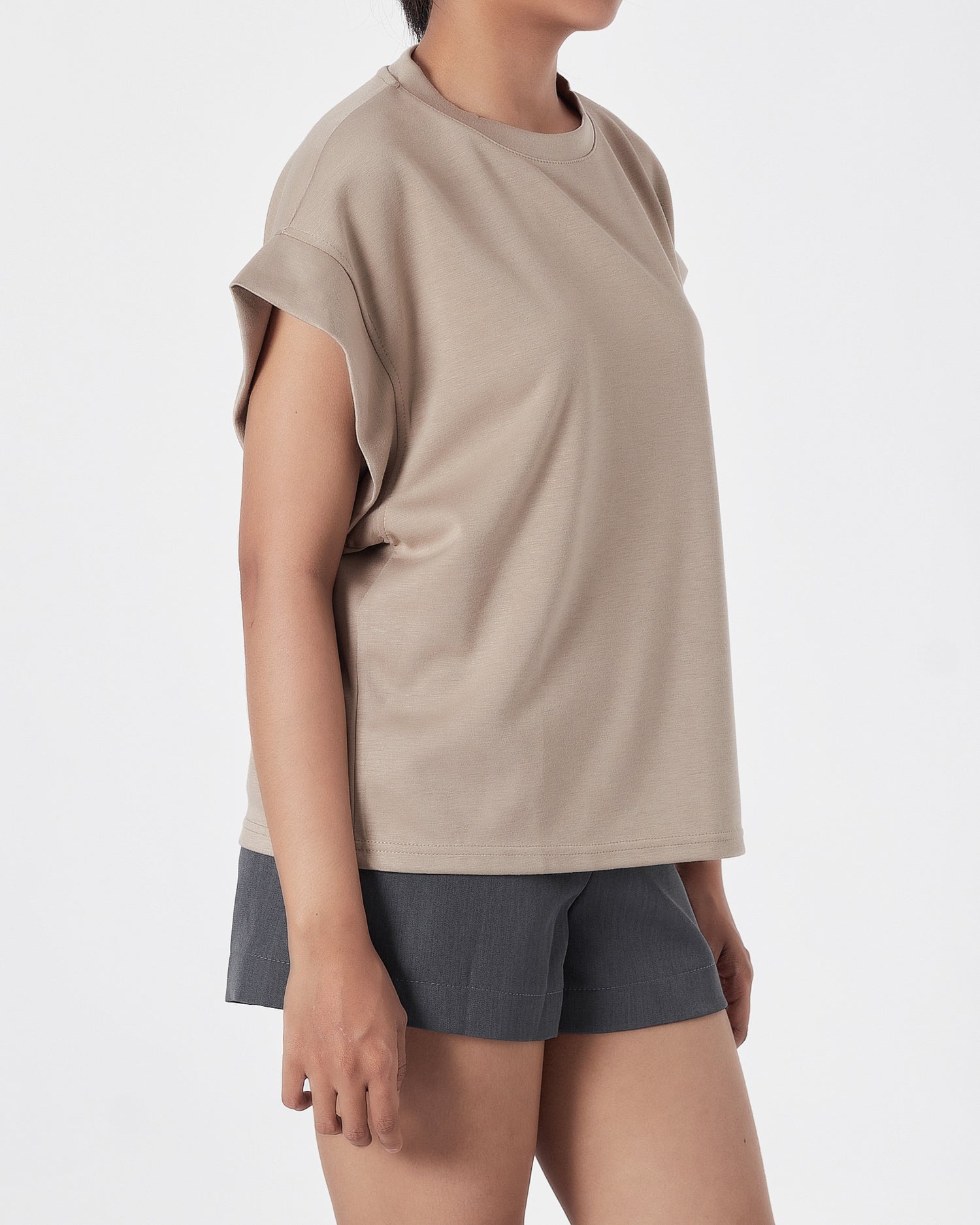 Plain Color Lady Light Brown T-Shirt 11.90