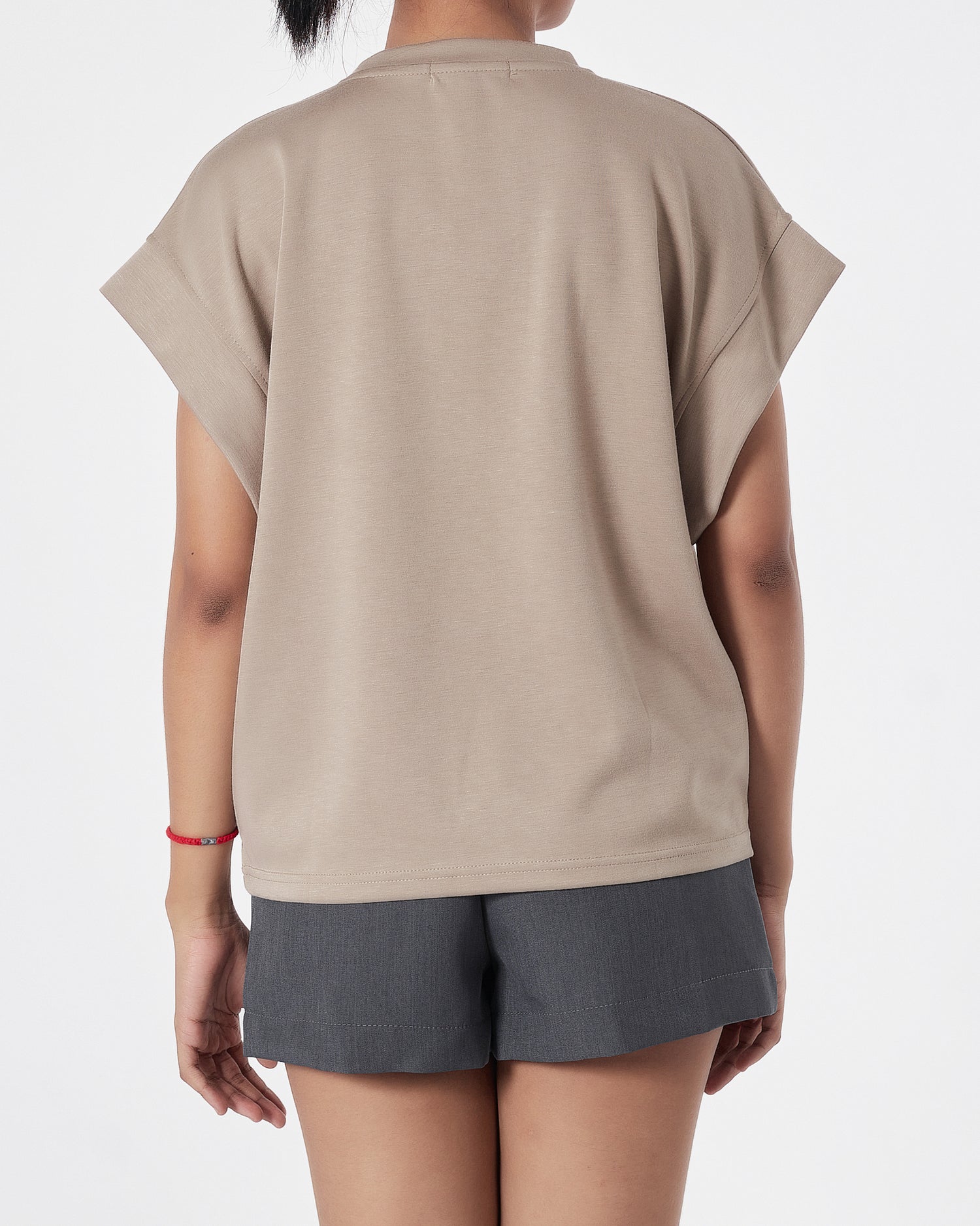 Plain Color Lady Light Brown T-Shirt 11.90