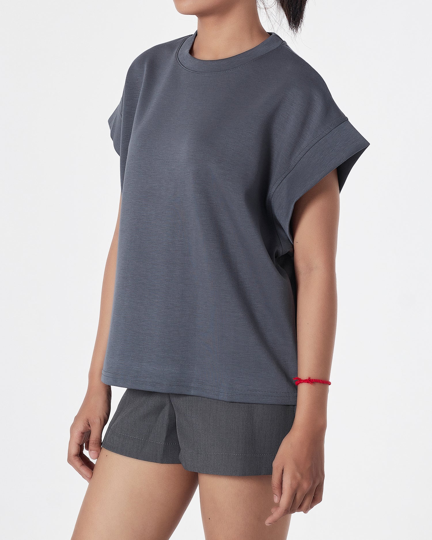 Plain Color Lady Dark Grey T-Shirt 11.90