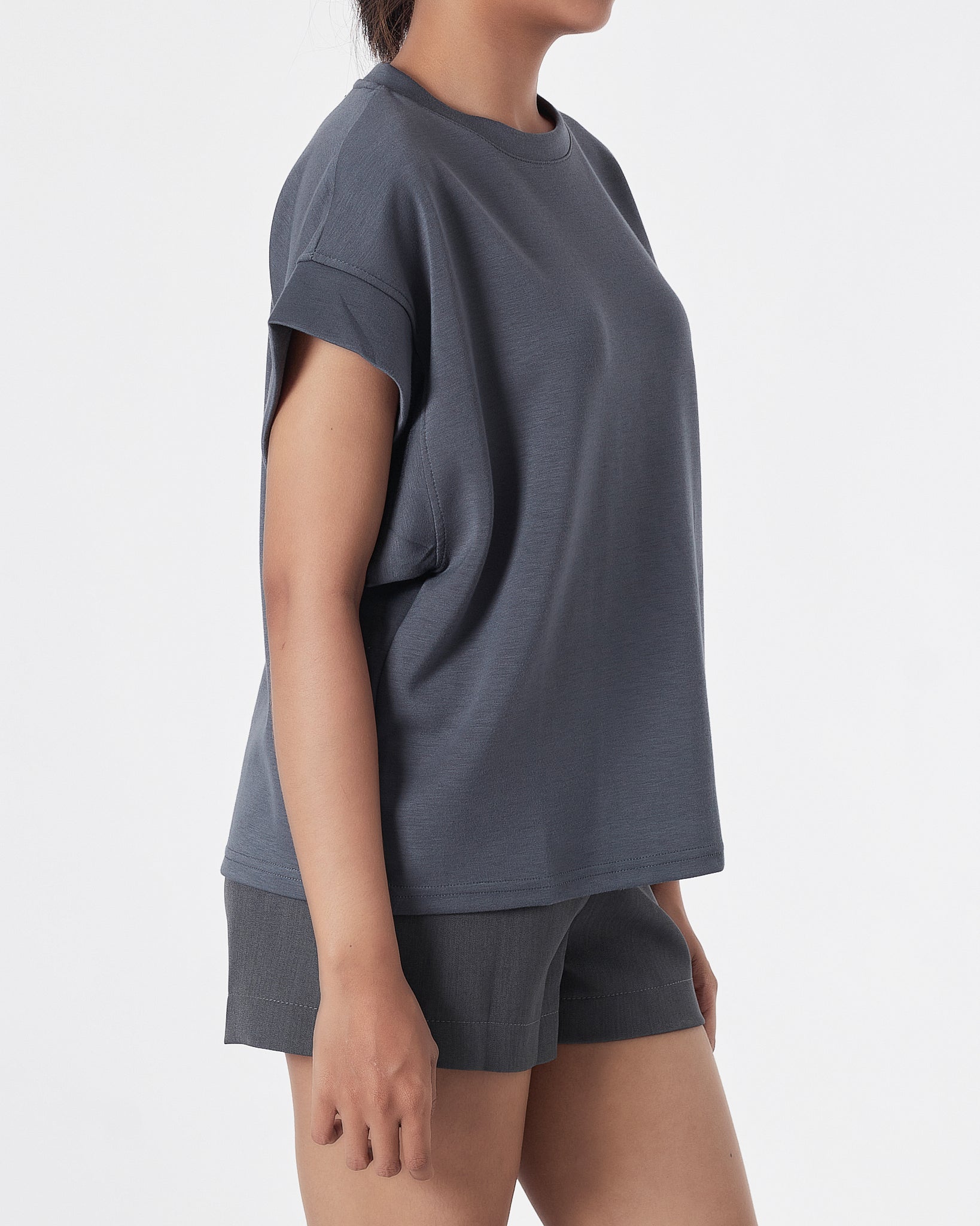 Plain Color Lady Dark Grey T-Shirt 11.90