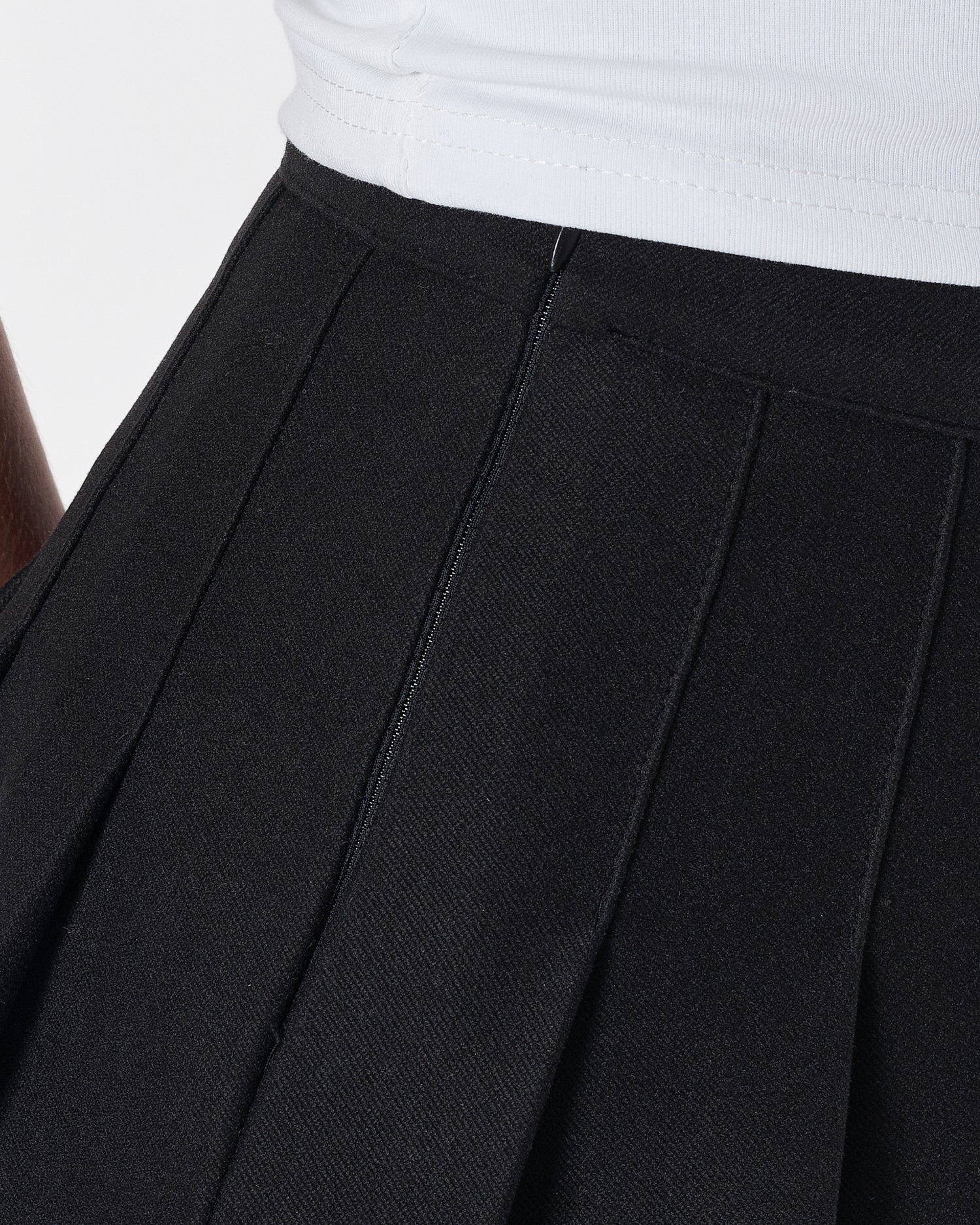 High Waist Pleated Lady Black Mini Skirts 14.90