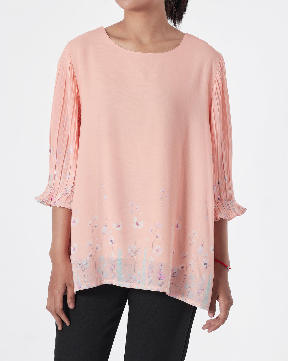 Floral Lady Coral Plated Shirts Short Sleeve 16.90